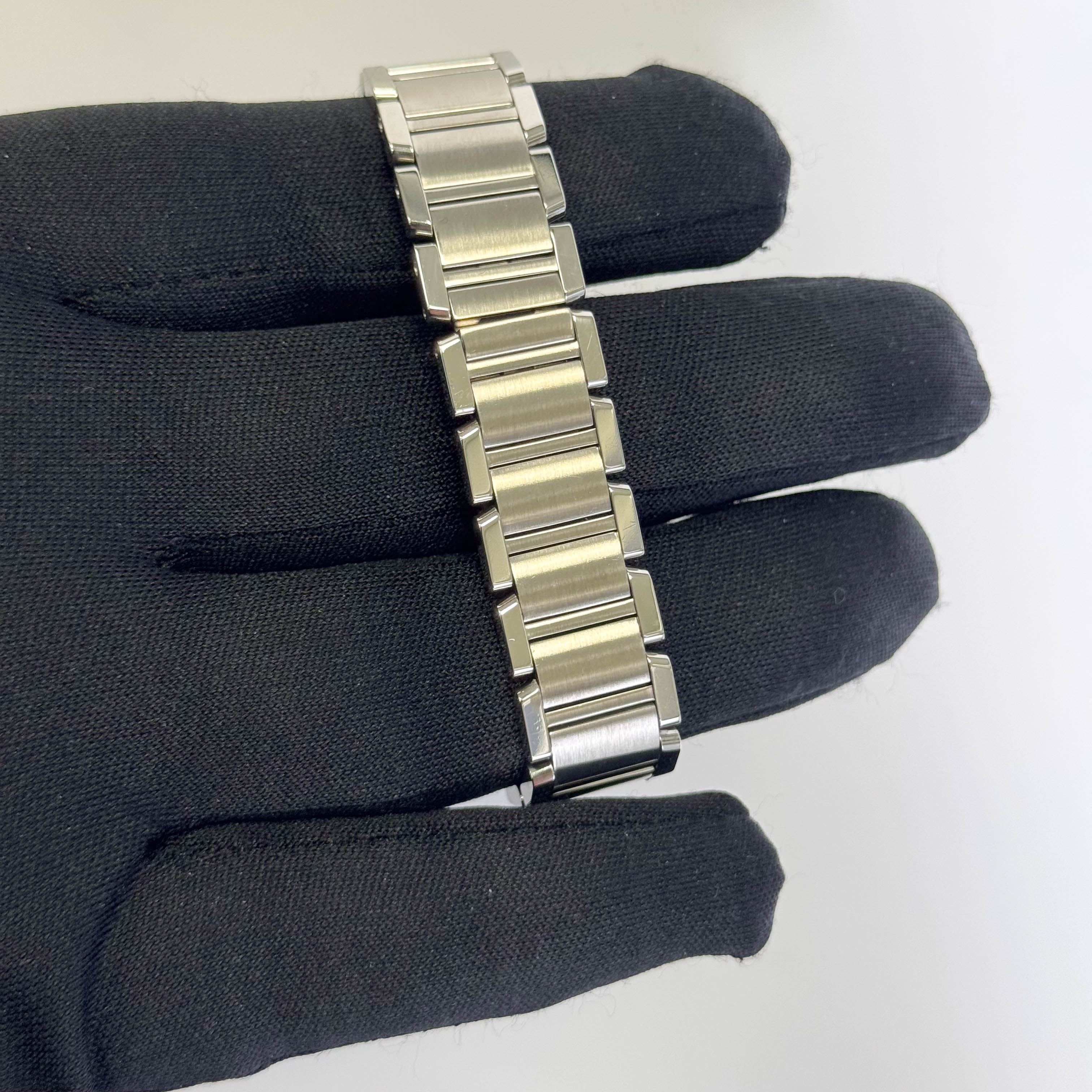 Cartier Tank Stainless Steel 20mm Ivory Dial Watch Ref# W51008Q3