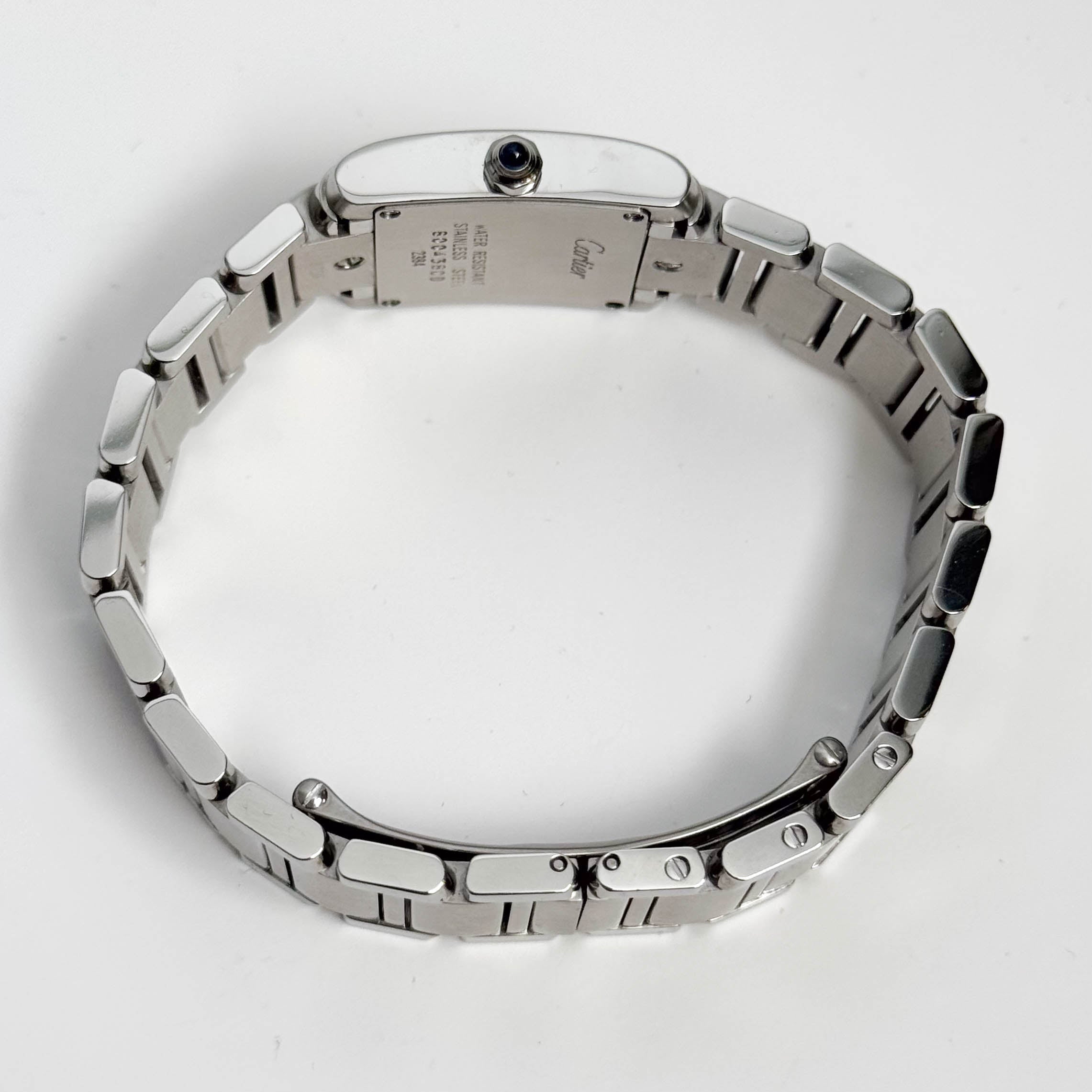 Cartier Tank Stainless Steel 20mm Ivory Dial Watch Ref# W51008Q3