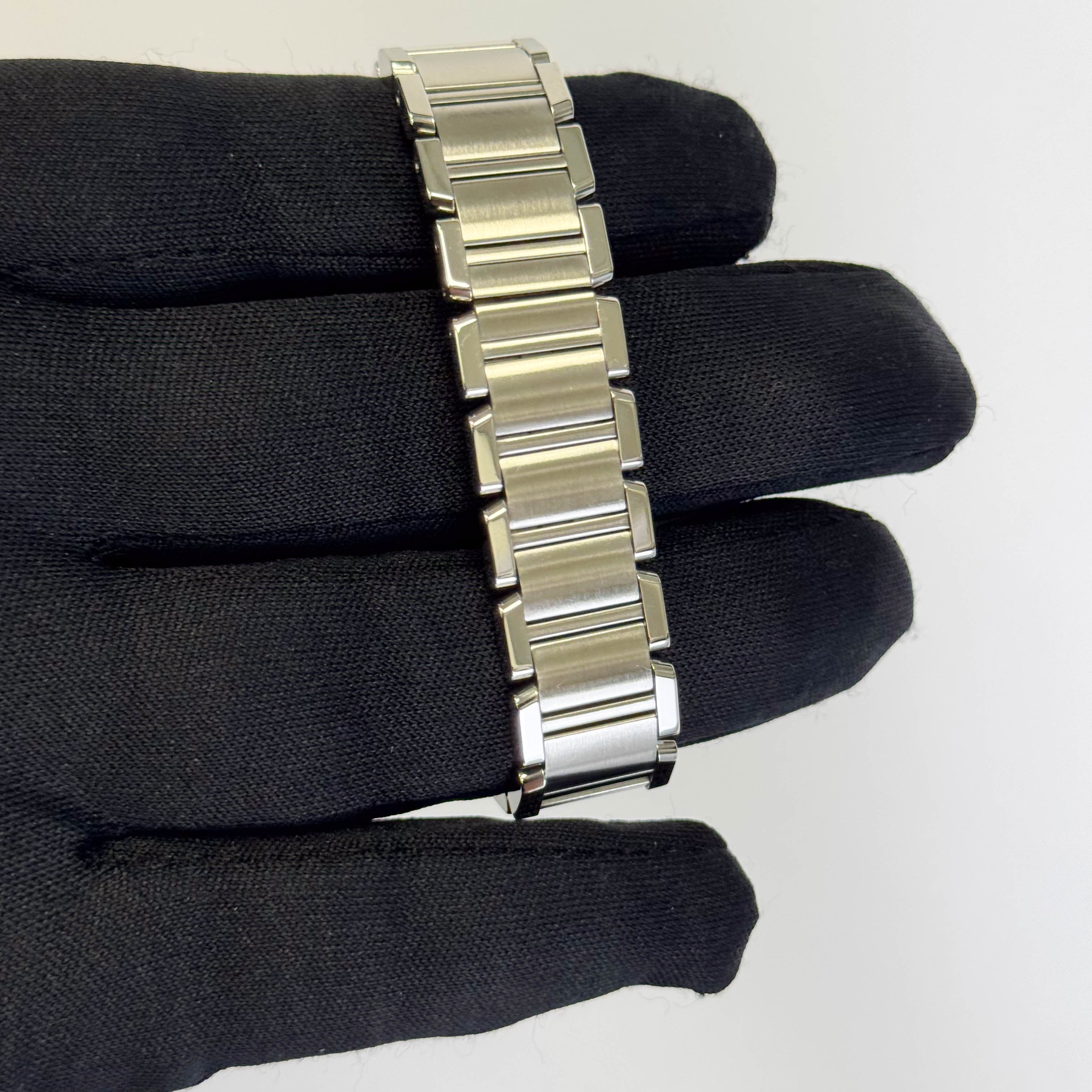 Cartier Tank Stainless Steel 20mm Ivory Dial Watch Ref# W51008Q3