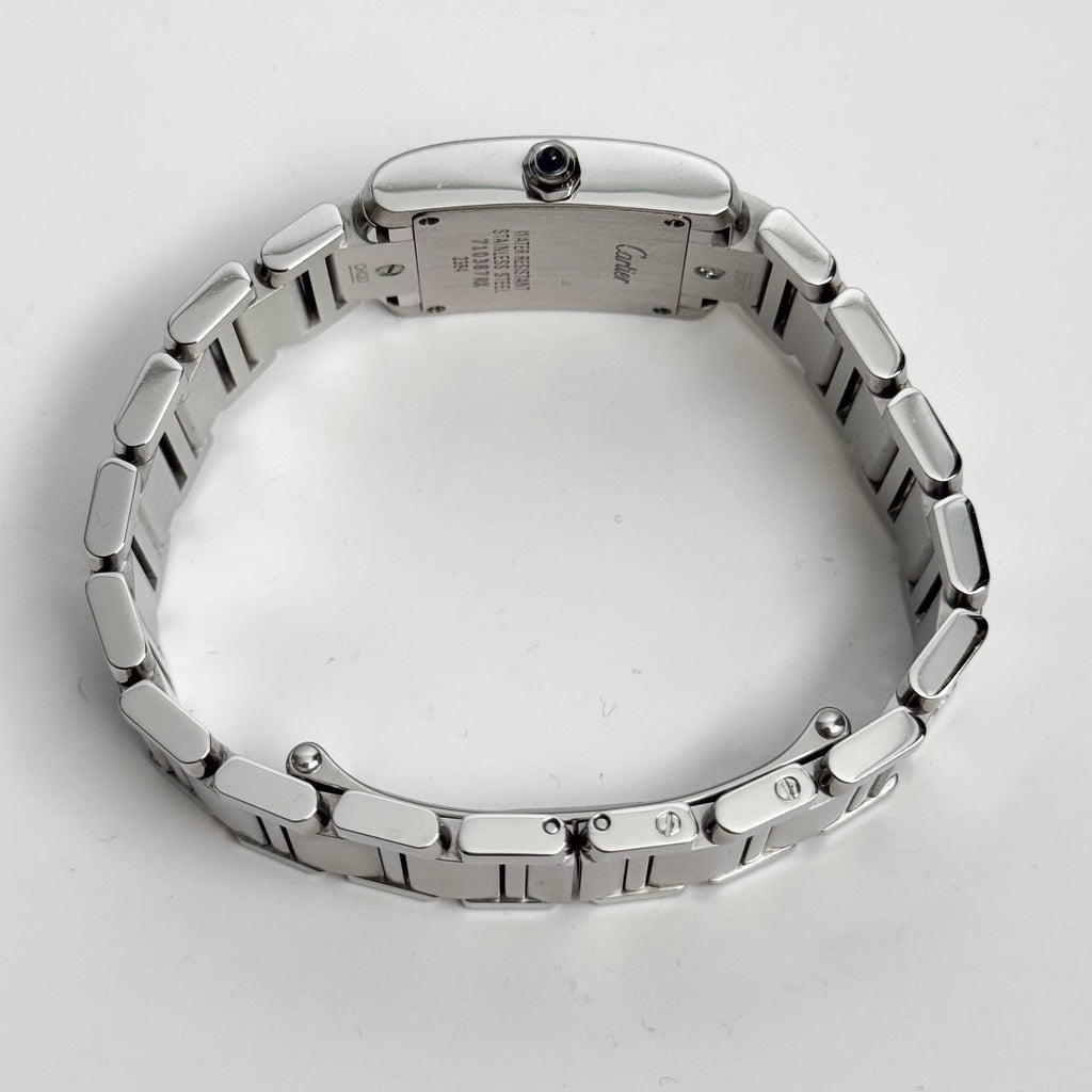 Cartier Tank Stainless Steel 20mm Ivory Dial Watch Ref# W51008Q3