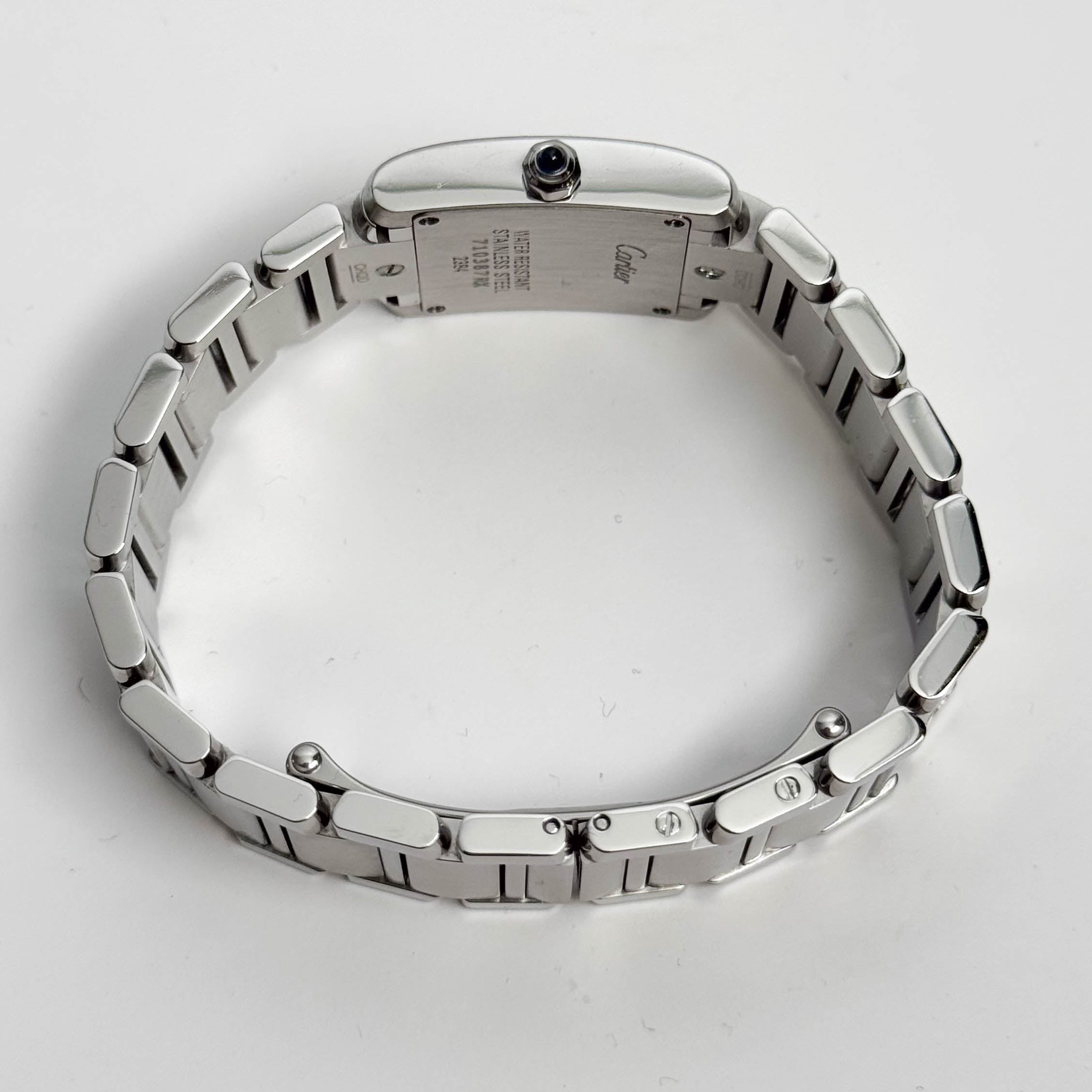 Cartier Tank Stainless Steel 20mm Ivory Dial Watch Ref# W51008Q3
