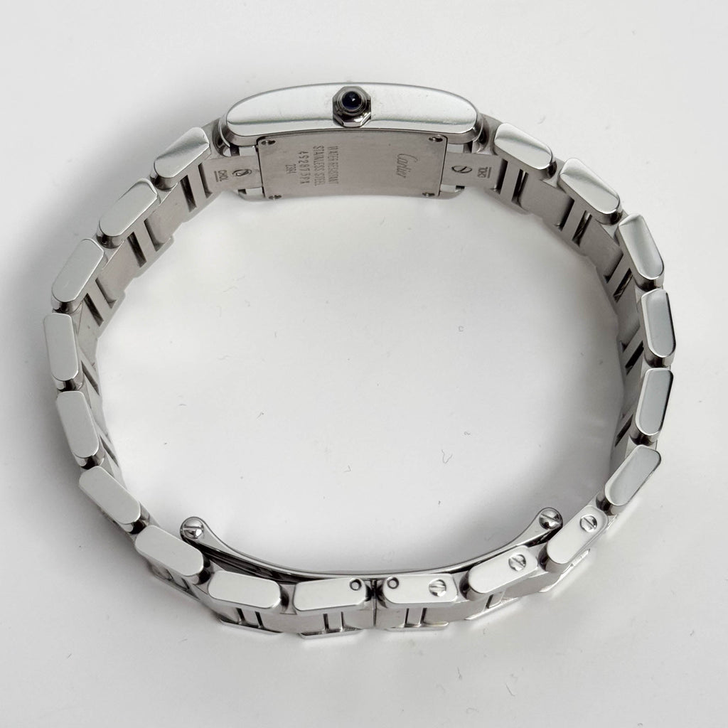 Cartier Tank Stainless Steel 20mm Ivory Dial Watch Ref# W51008Q3