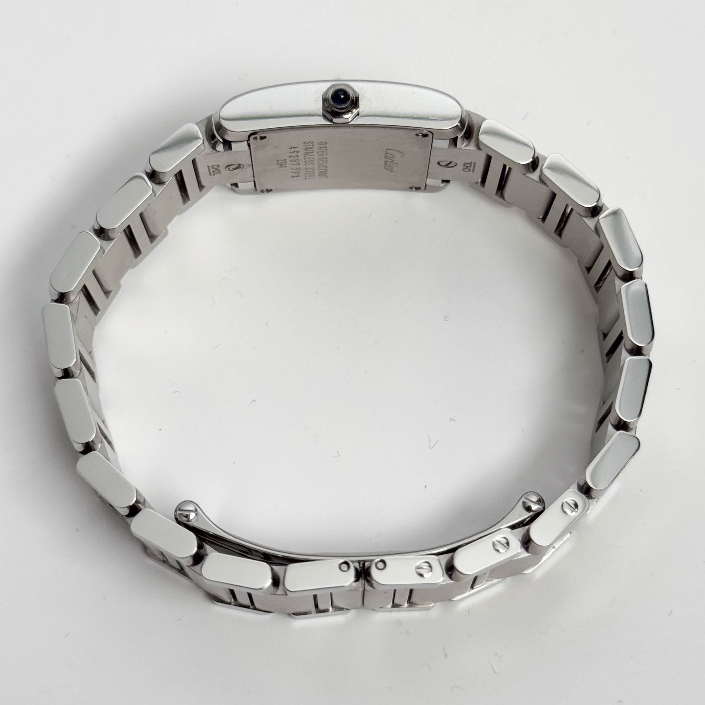 Cartier Tank Stainless Steel 20mm Ivory Dial Watch Ref# W51008Q3