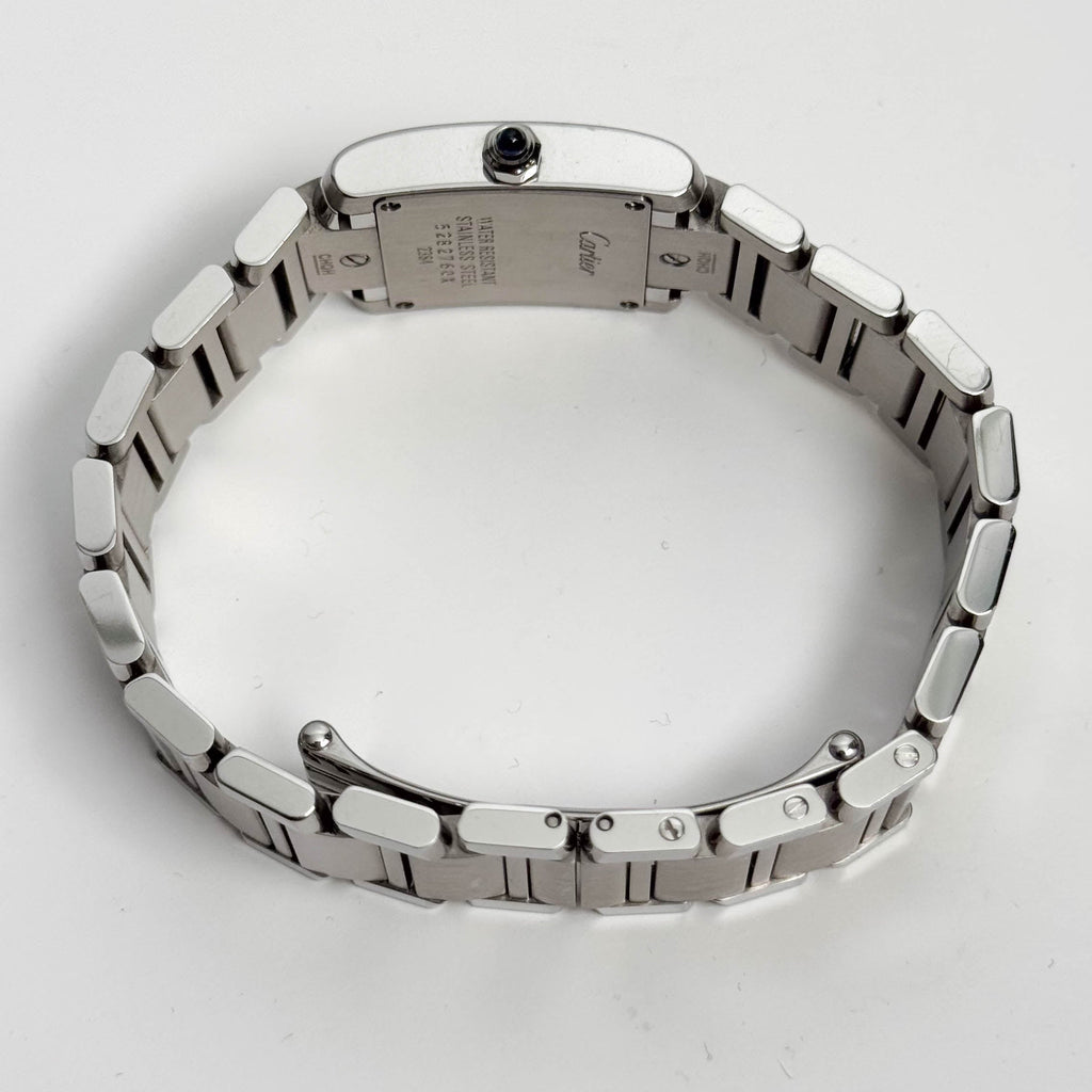 Cartier Tank Stainless Steel 20mm Ivory Dial Watch Ref# W51008Q3