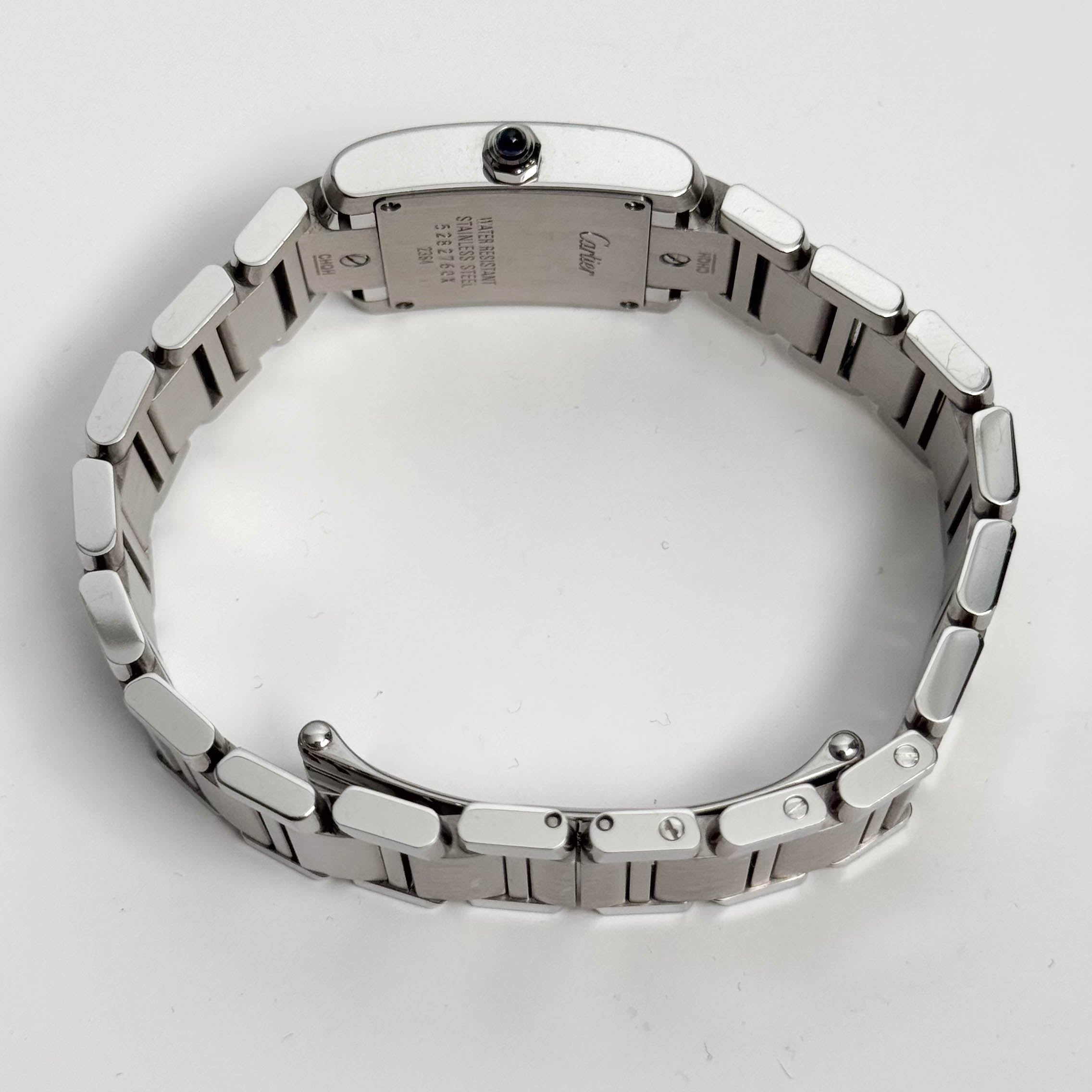 Cartier Tank Stainless Steel 20mm Ivory Dial Watch Ref# W51008Q3