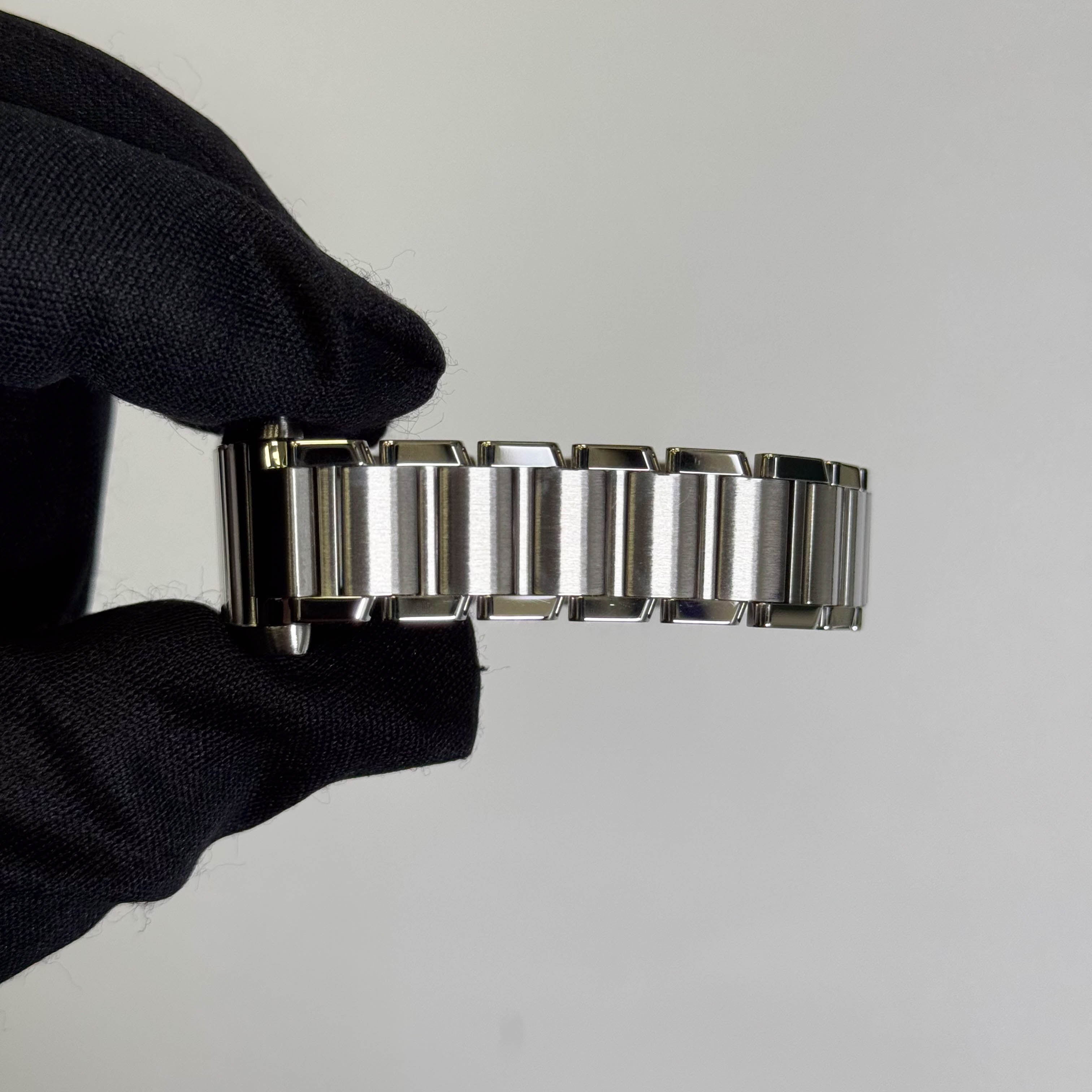 Cartier Tank Stainless Steel 20mm Ivory Dial Watch Ref# W51008Q3