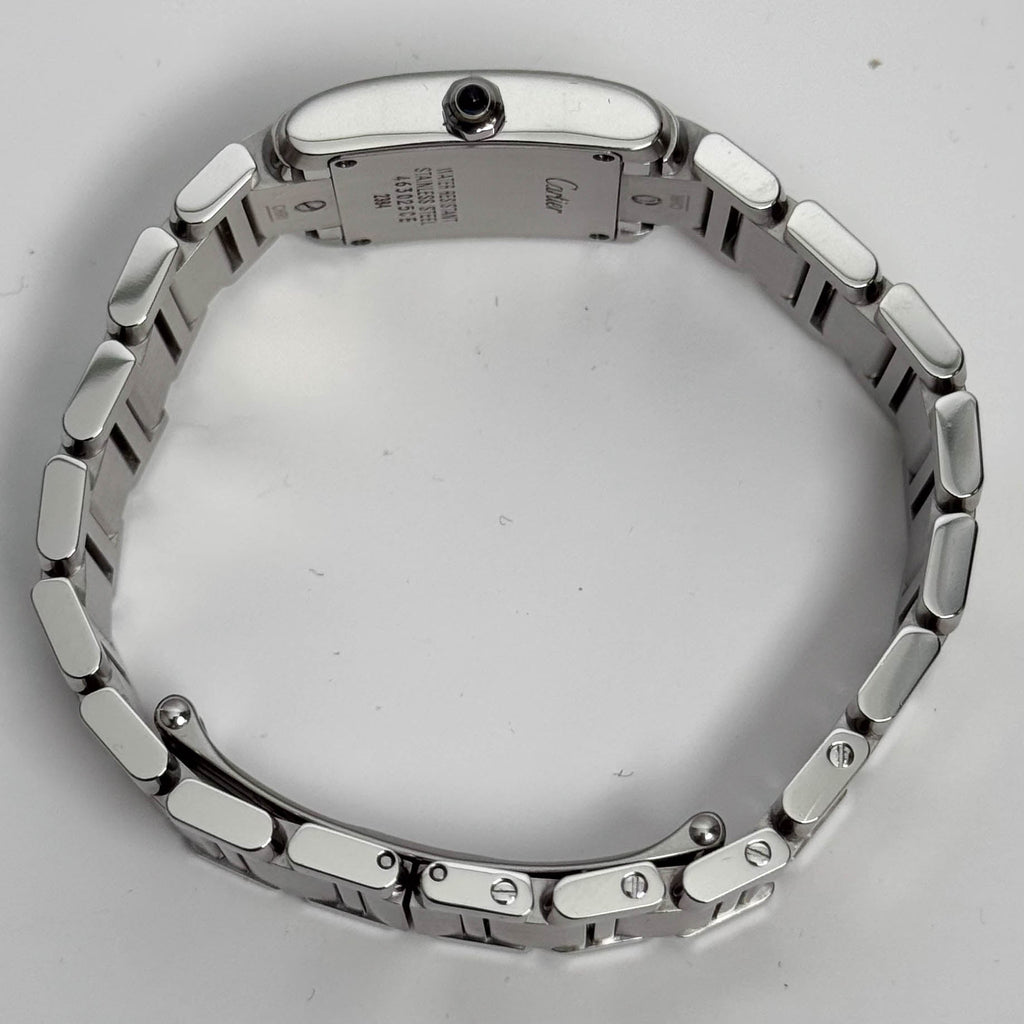 Cartier Tank Stainless Steel 20mm Ivory Dial Watch Ref# W51008Q3