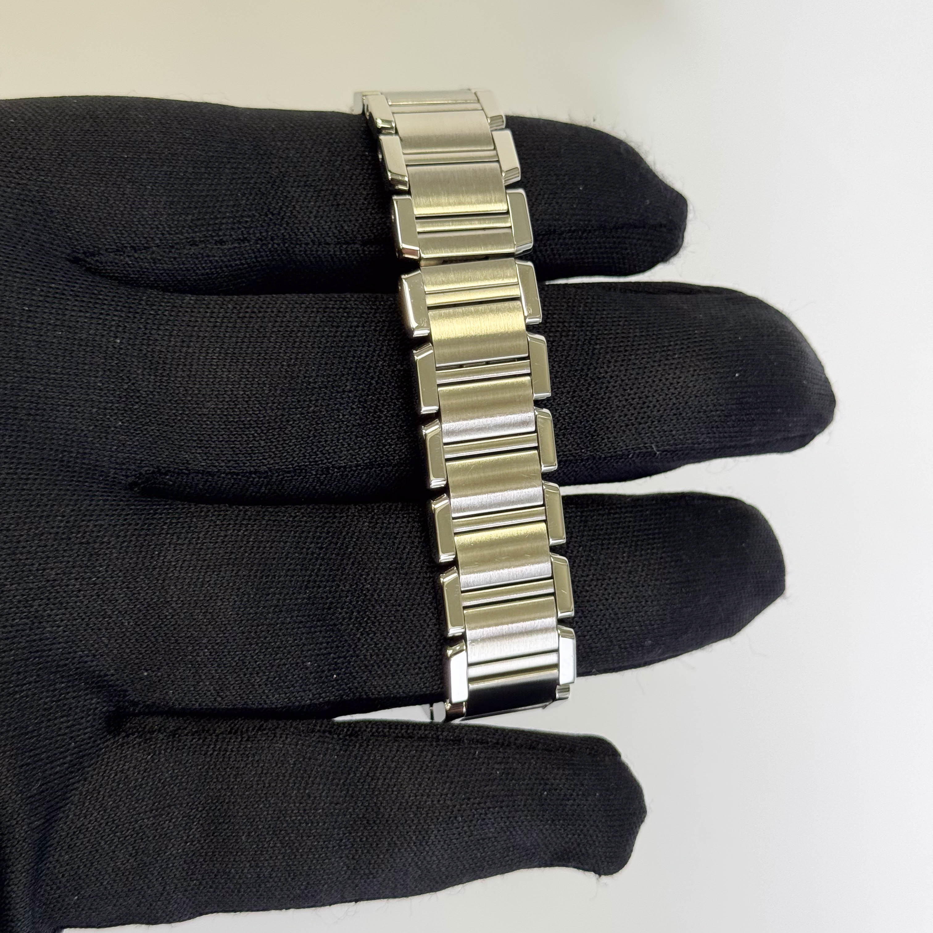 Cartier Tank Stainless Steel 20mm Ivory Dial Watch Ref# W51008Q3