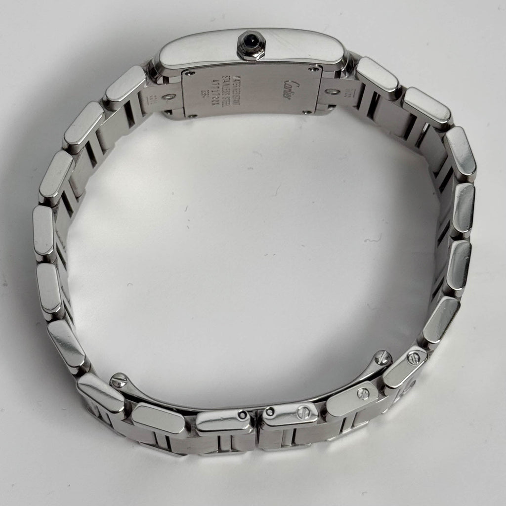 Cartier Tank Stainless Steel 20mm Ivory Dial Watch Ref# W51008Q3