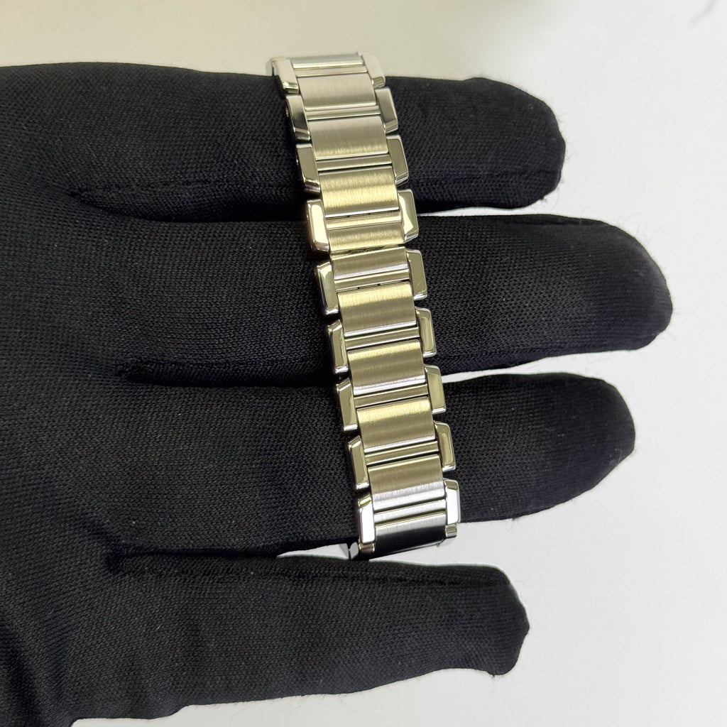 Cartier Tank Stainless Steel 20mm Ivory Dial Watch Ref# W51008Q3
