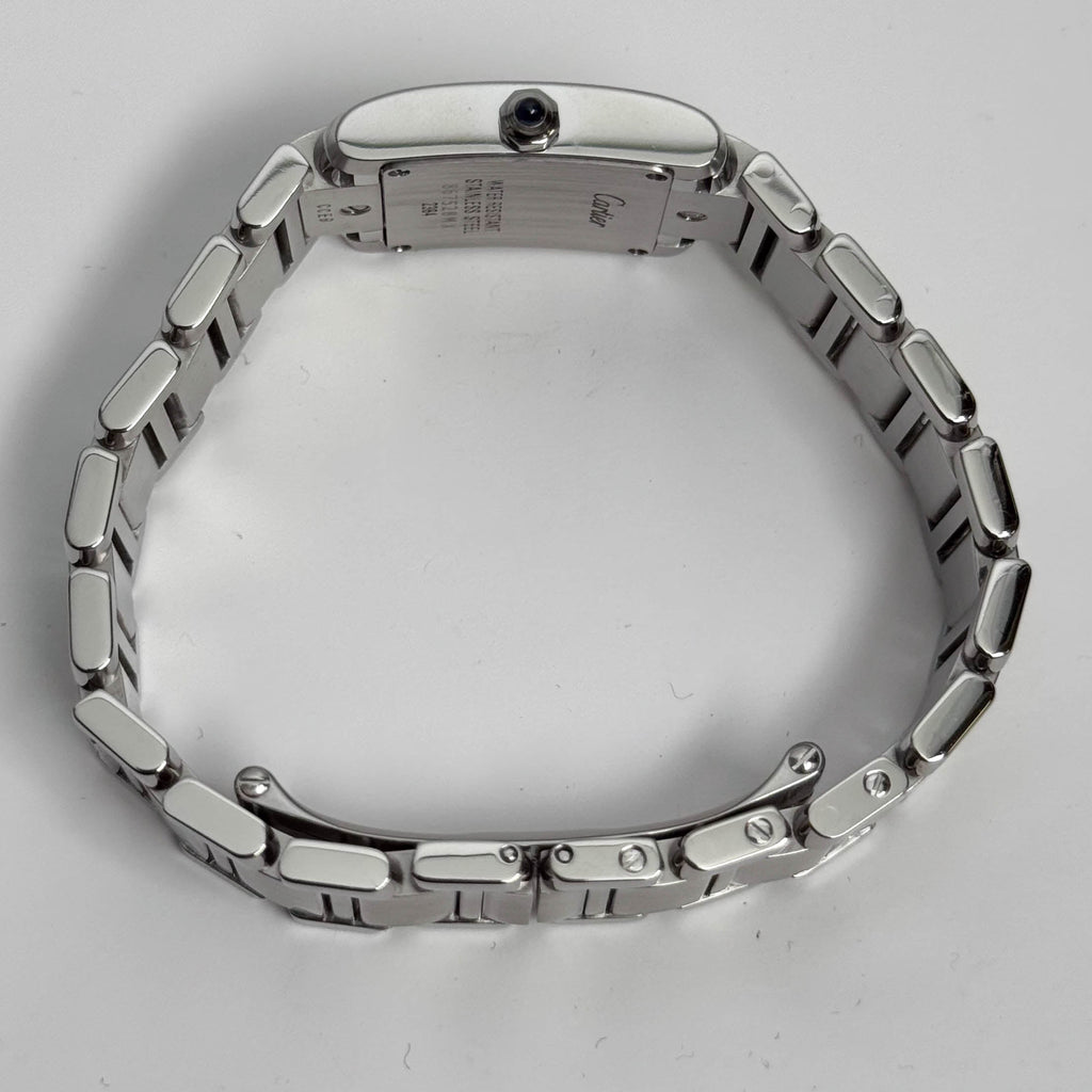 Cartier Tank Stainless Steel 20mm Ivory Dial Watch Ref# W51008Q3