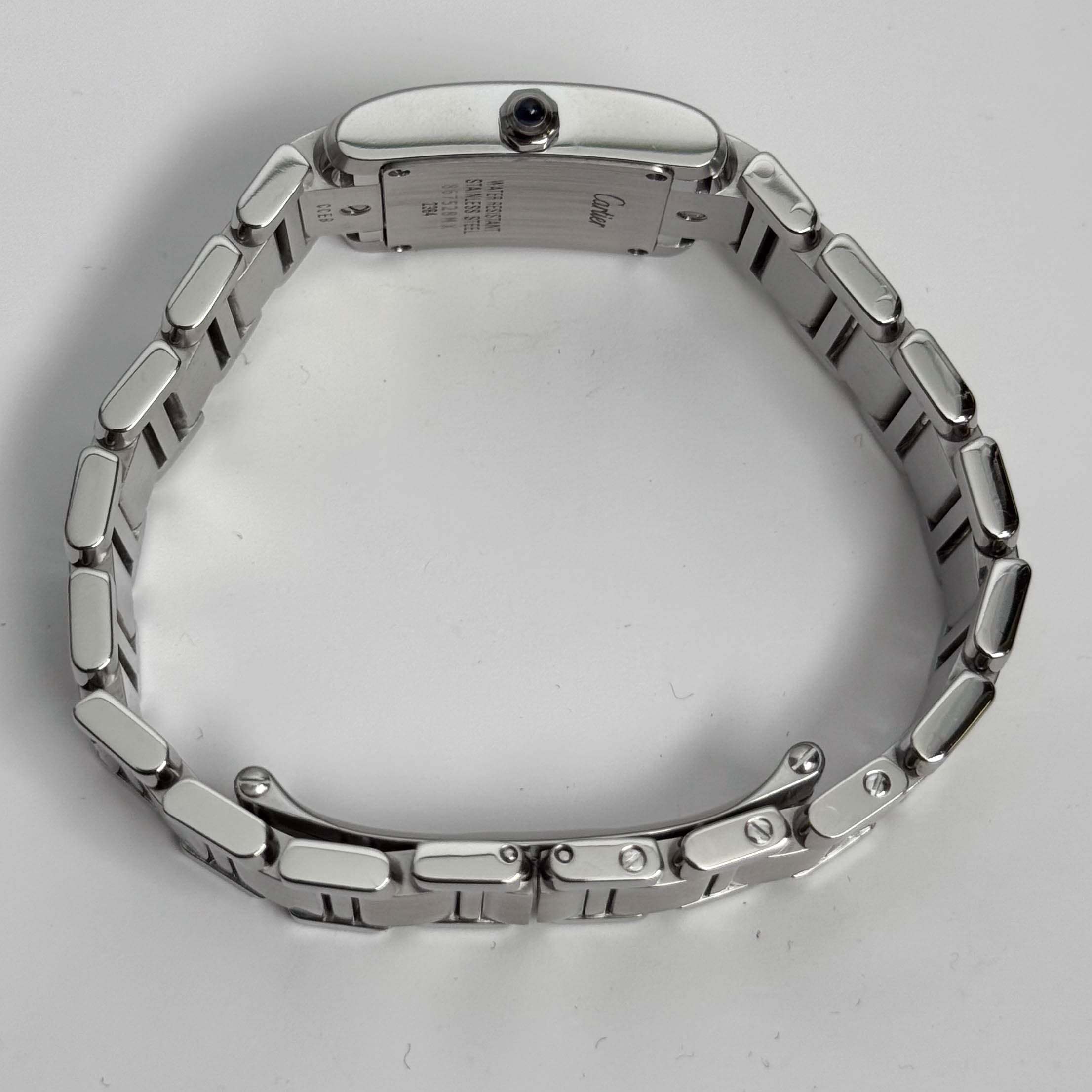 Cartier Tank Stainless Steel 20mm Ivory Dial Watch Ref# W51008Q3