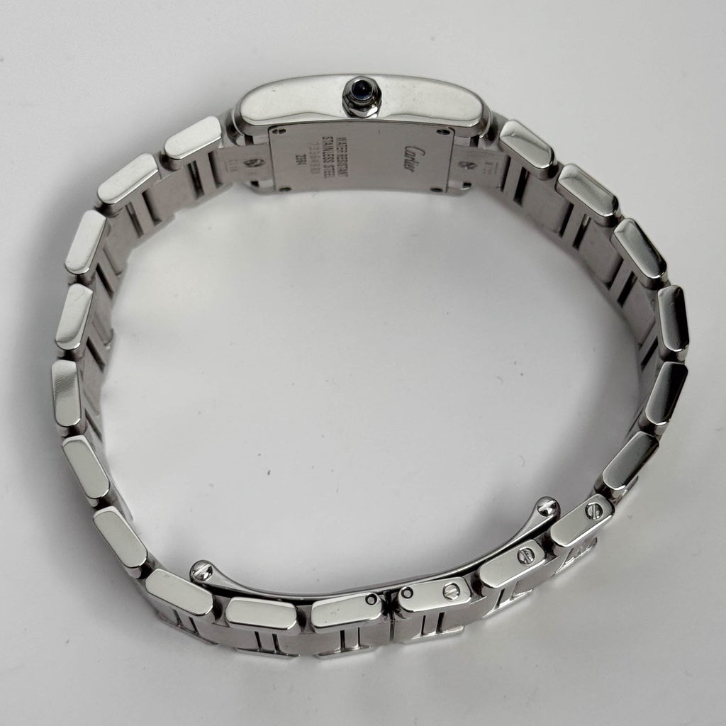 Cartier Tank Stainless Steel 20mm Ivory Dial Watch Ref# W51008Q3
