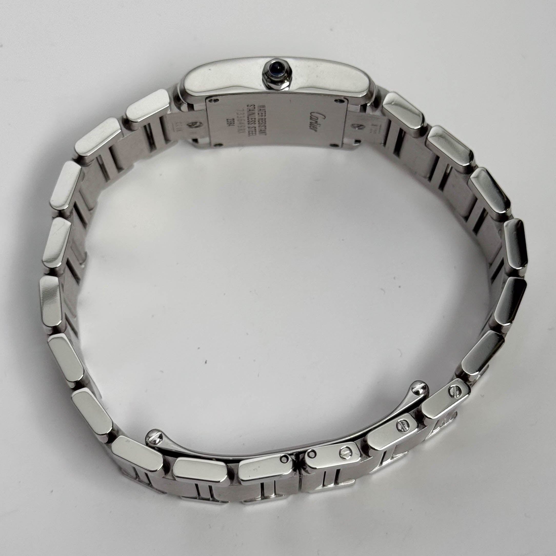 Cartier Tank Stainless Steel 20mm Ivory Dial Watch Ref# W51008Q3
