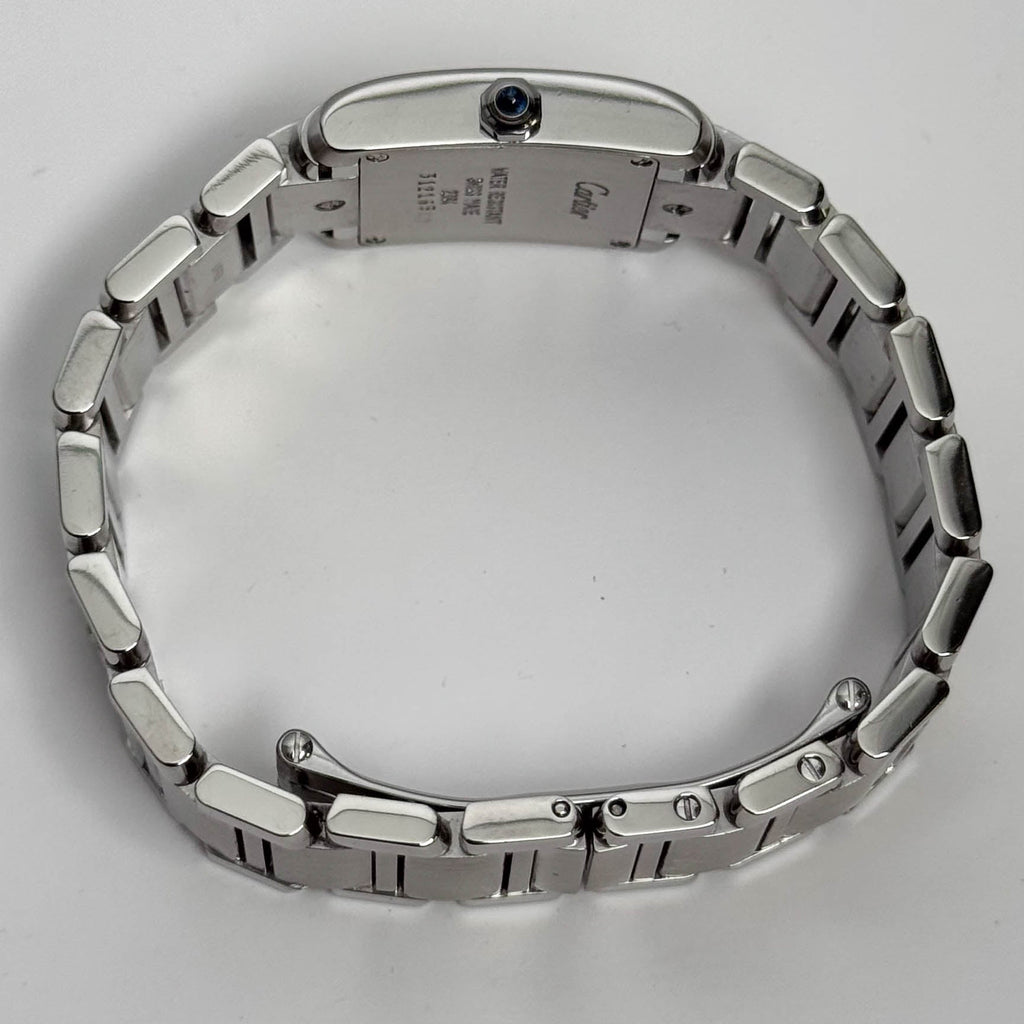 Cartier Tank Stainless Steel 20mm Ivory Dial Watch Ref# W51008Q3