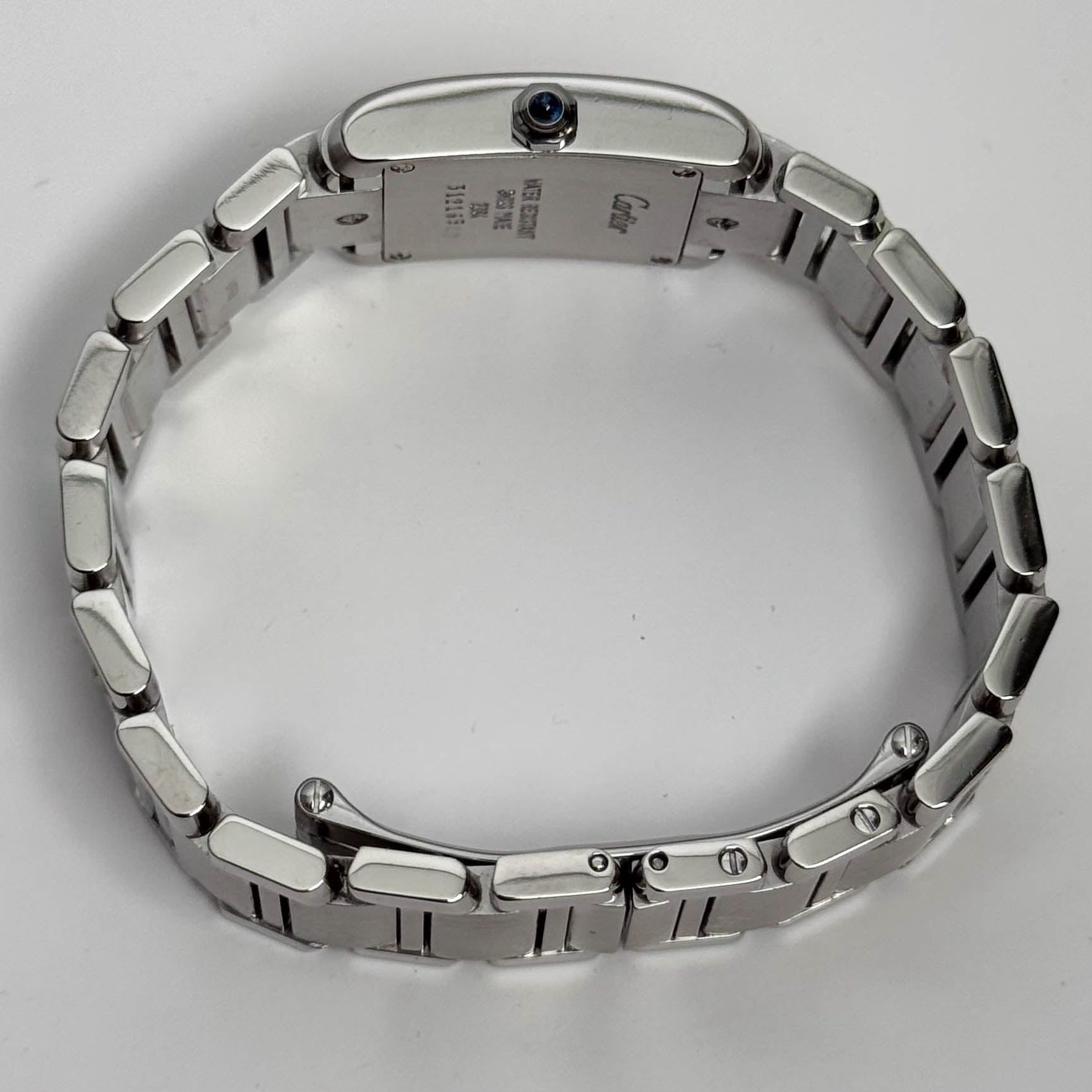 Cartier Tank Stainless Steel 20mm Ivory Dial Watch Ref# W51008Q3