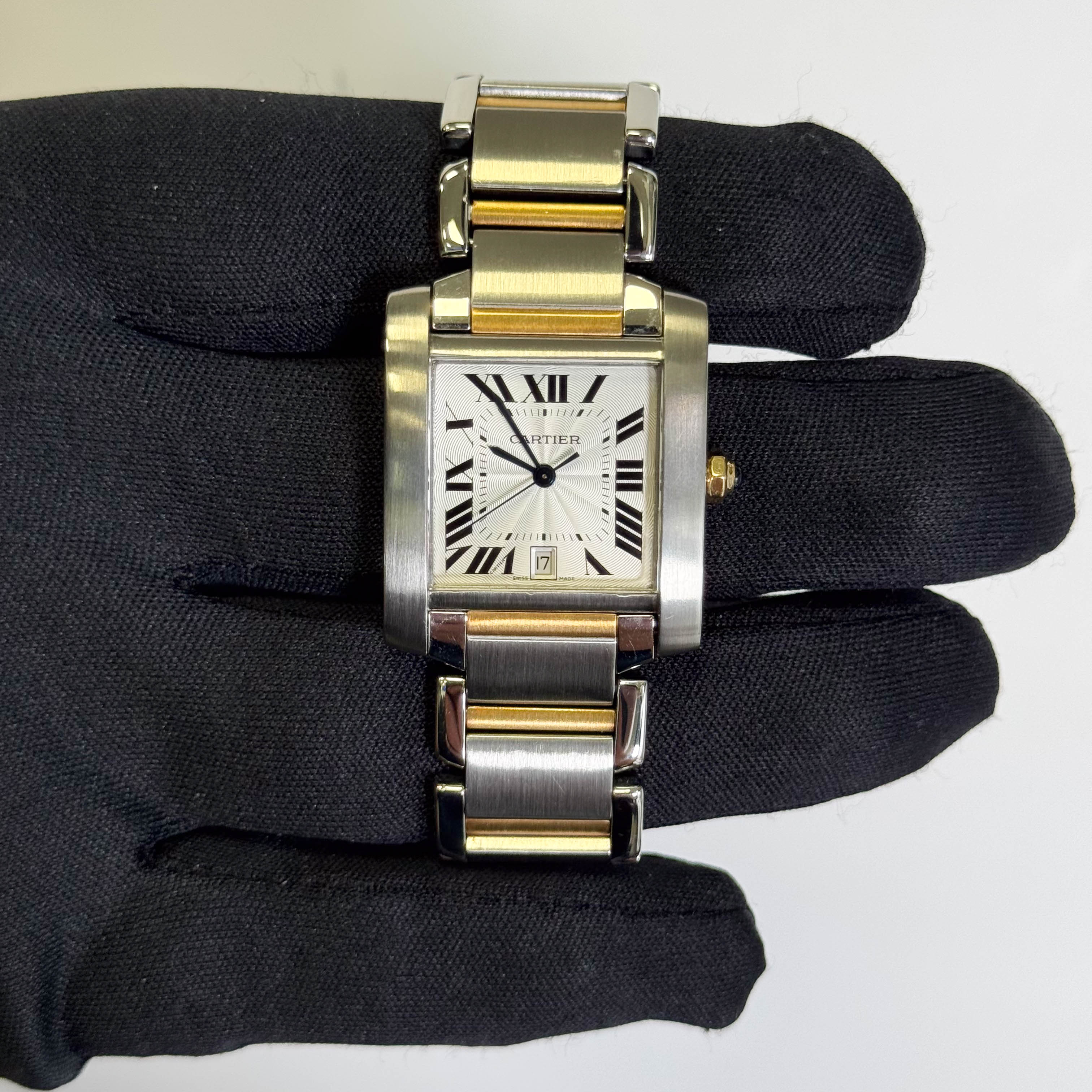 Cartier Tank Stainless Steel 32mm White Dial Watch Ref# W51005Q4