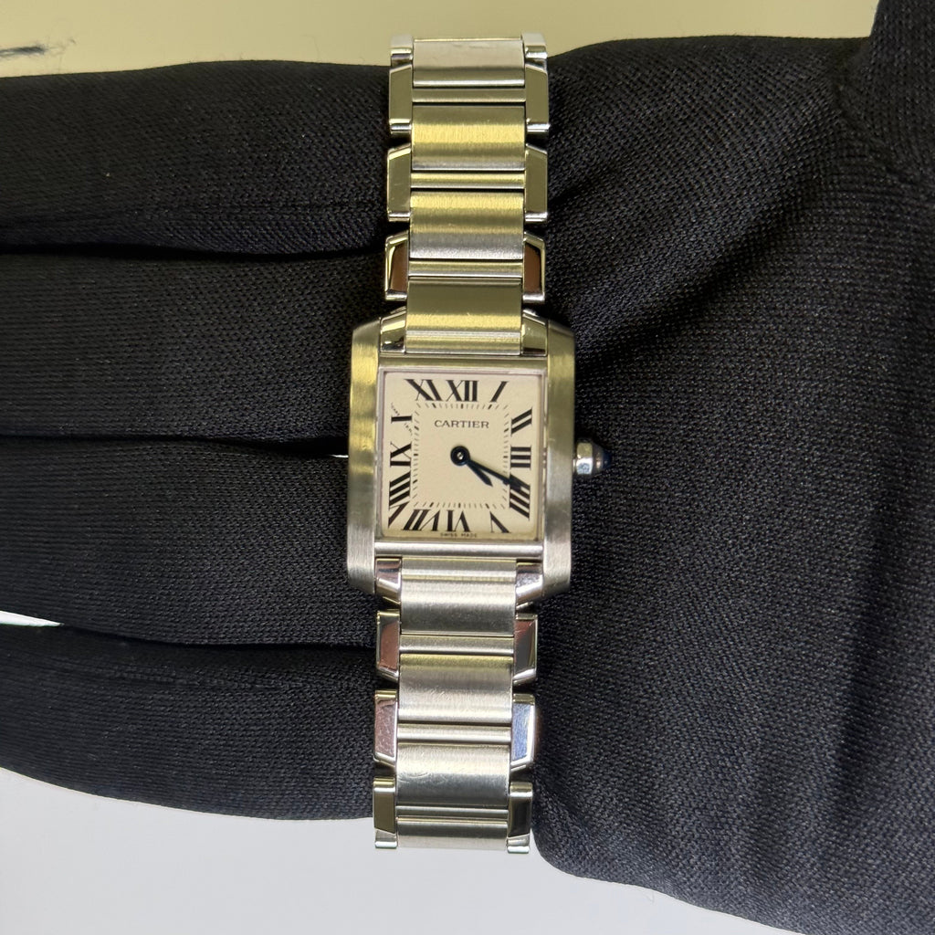 Cartier Tank 20mm Ivory Dial Watch Ref# W51008Q3