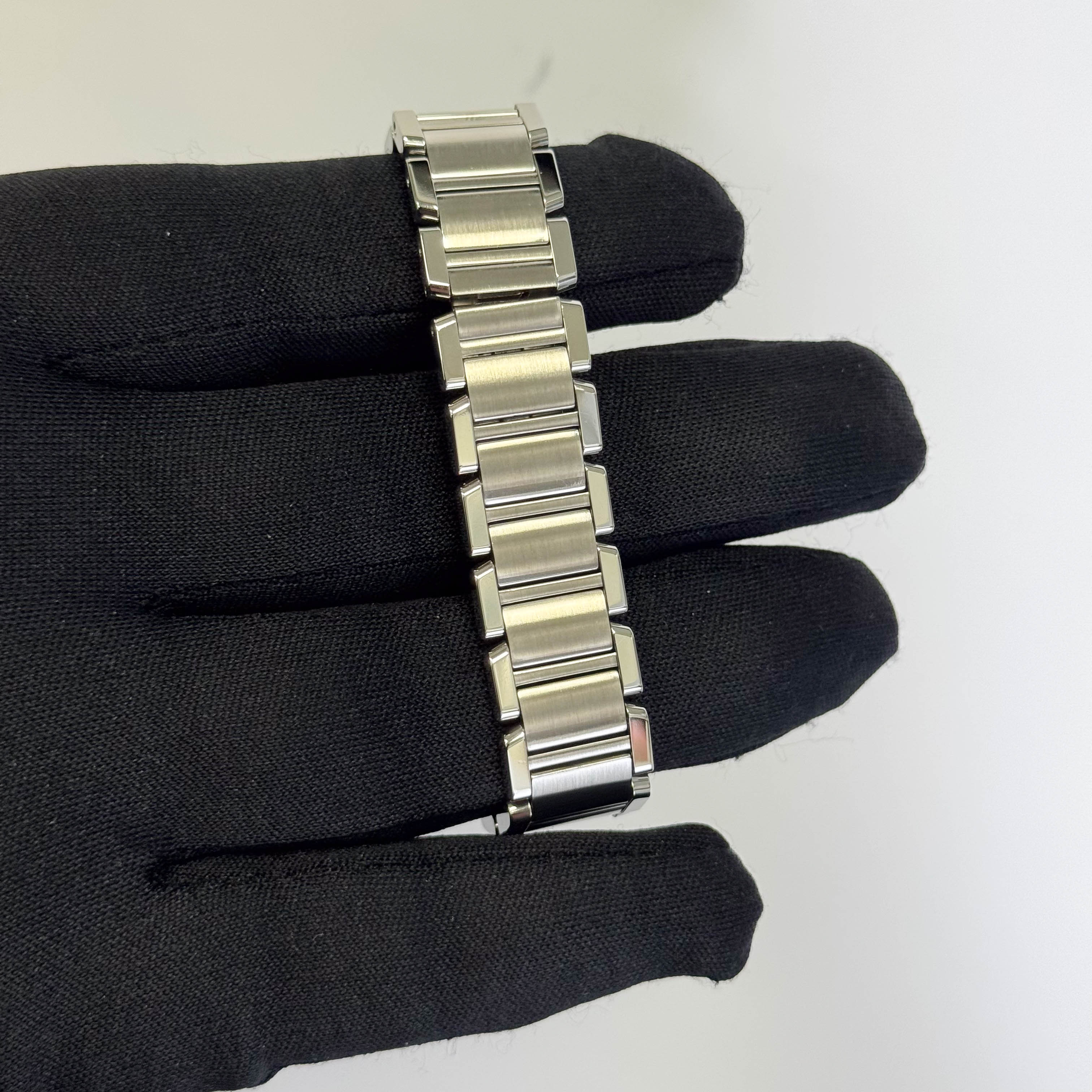 Cartier Tank Stainless Steel 20mm Ivory Dial Watch Ref# W51008Q3