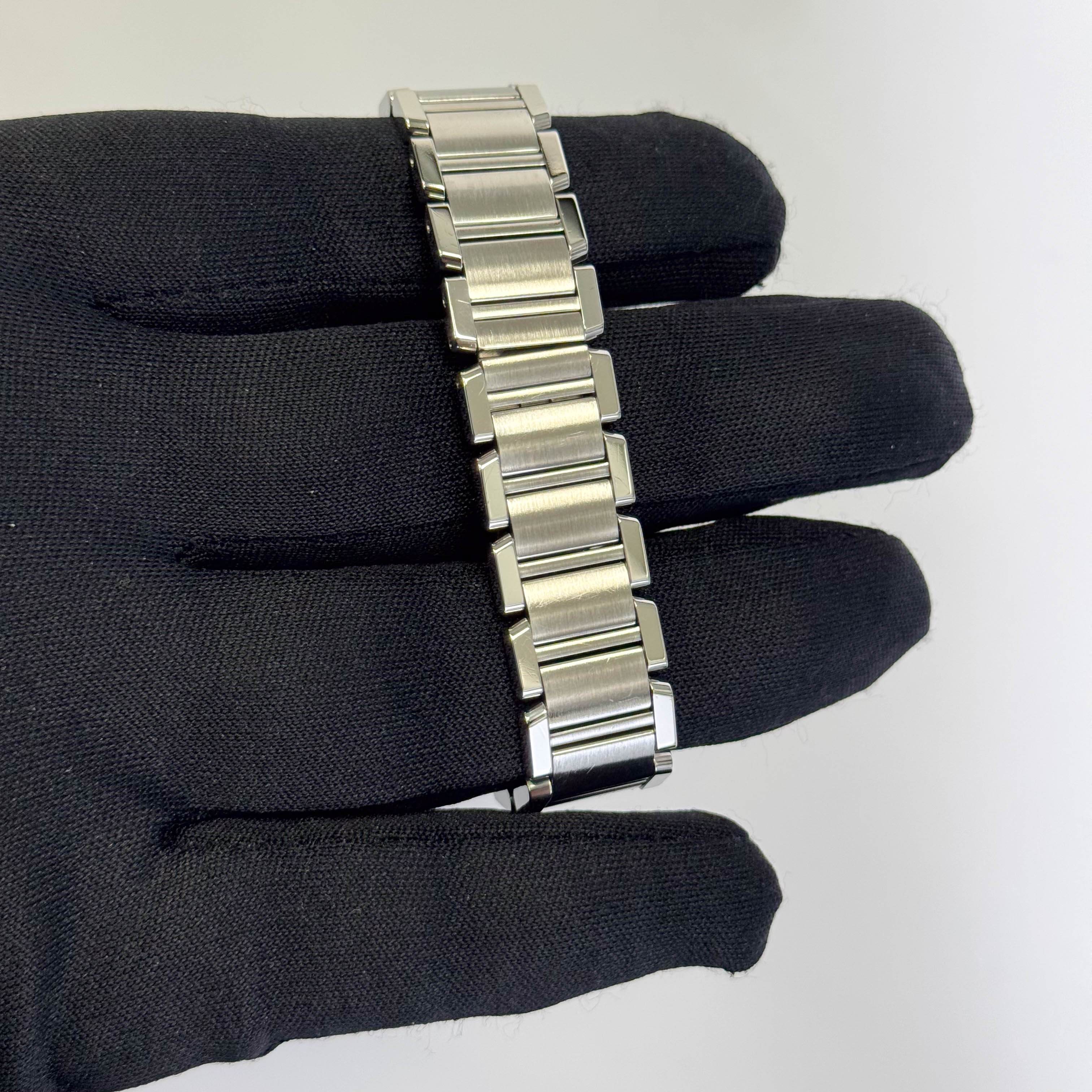 Cartier Tank Stainless Steel 20mm Ivory Dial Watch Ref# W51008Q3