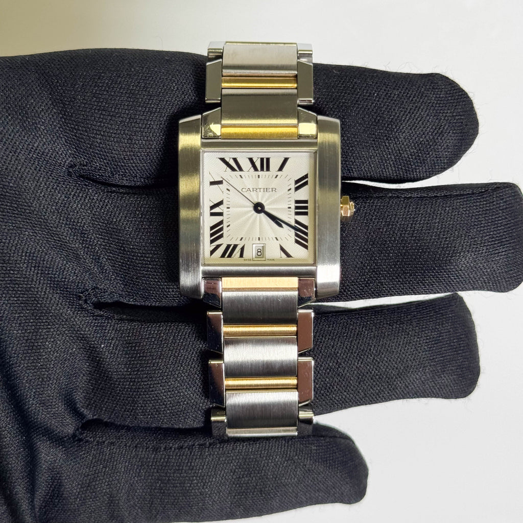 Cartier Tank Francaise 25mm Ivory Dial Watch Ref#W51005Q4