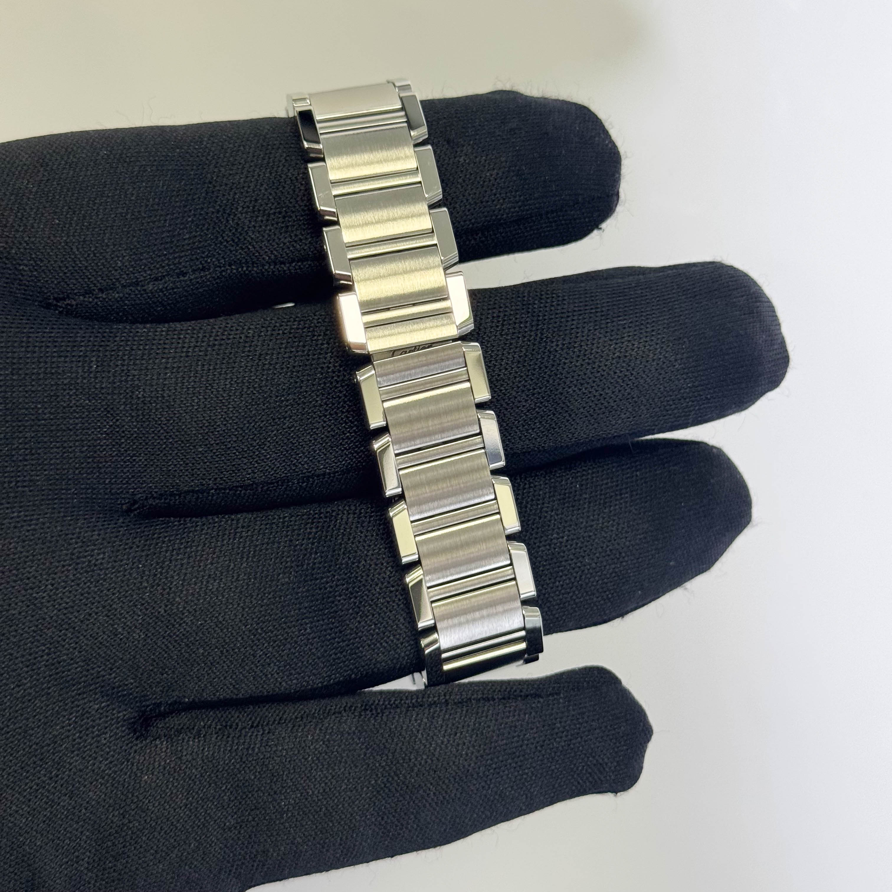 Cartier Tank Stainless Steel 20mm Ivory Dial Watch Ref# W51008Q3
