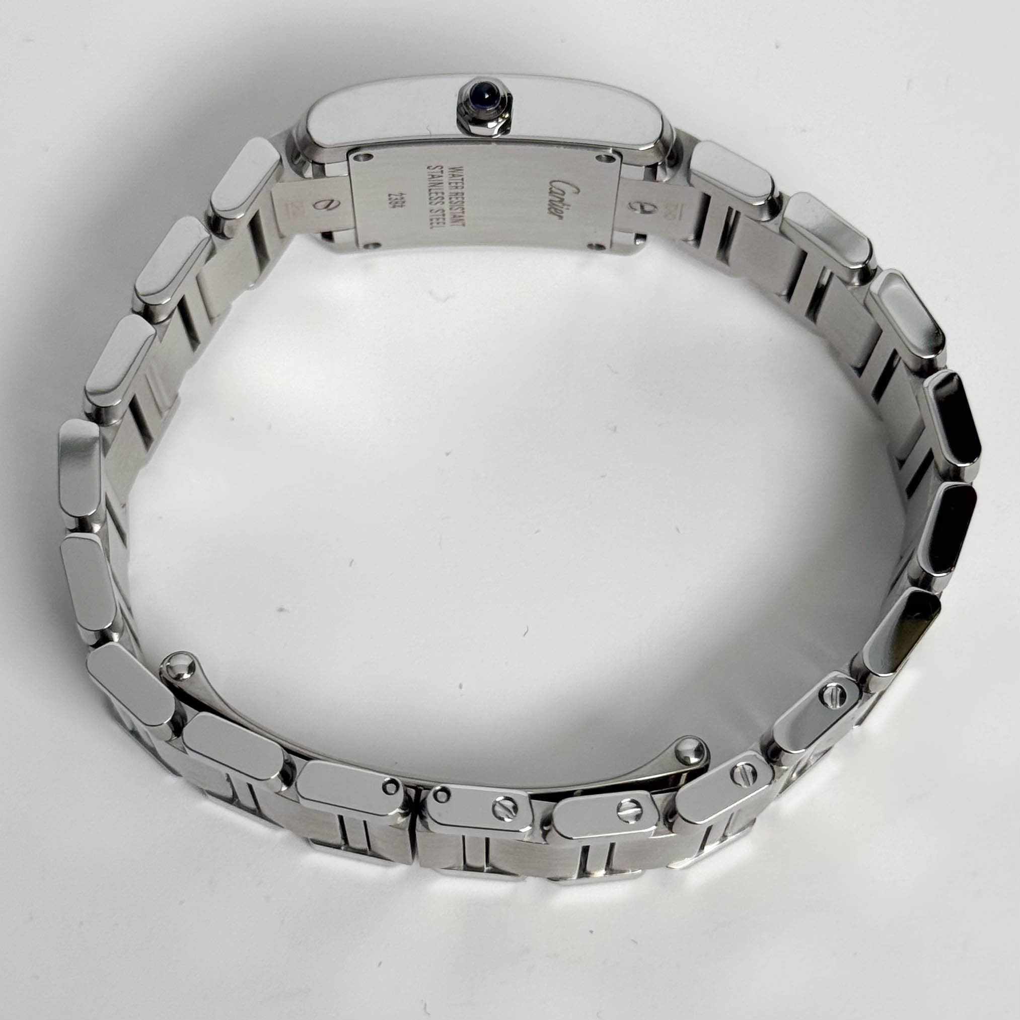 Cartier Tank Stainless Steel 20mm Ivory Dial Watch Ref# W51008Q3