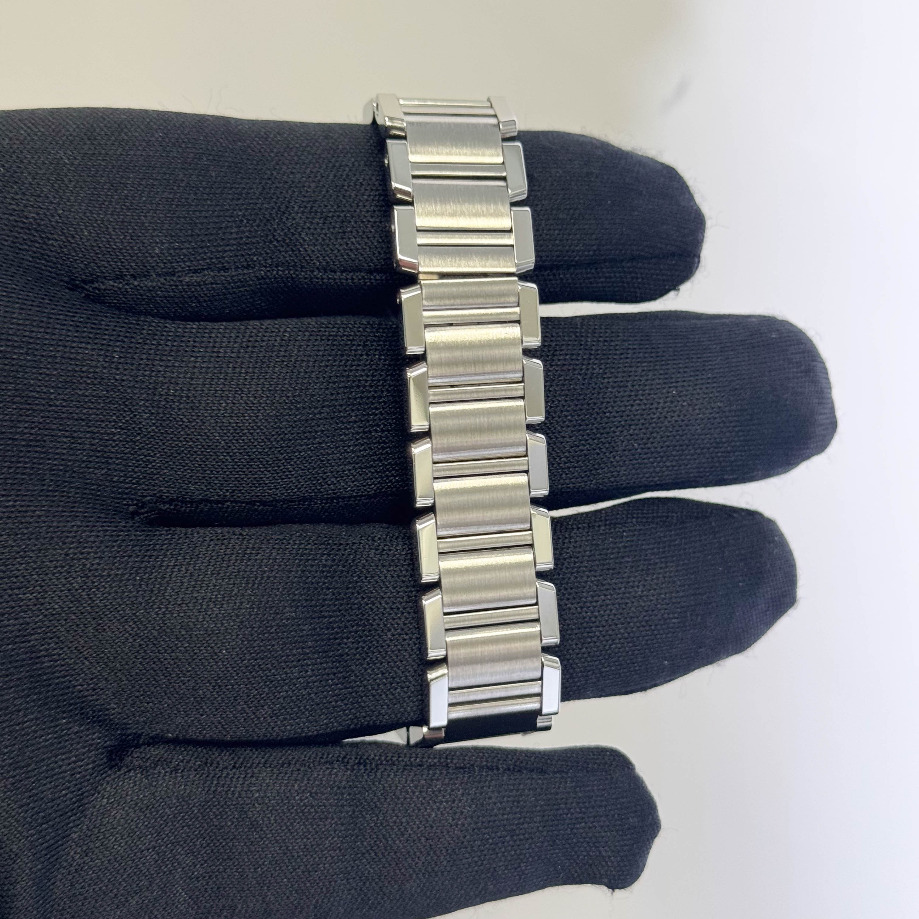 Cartier Tank Stainless Steel 20mm Ivory Dial Watch Ref# W51008Q3