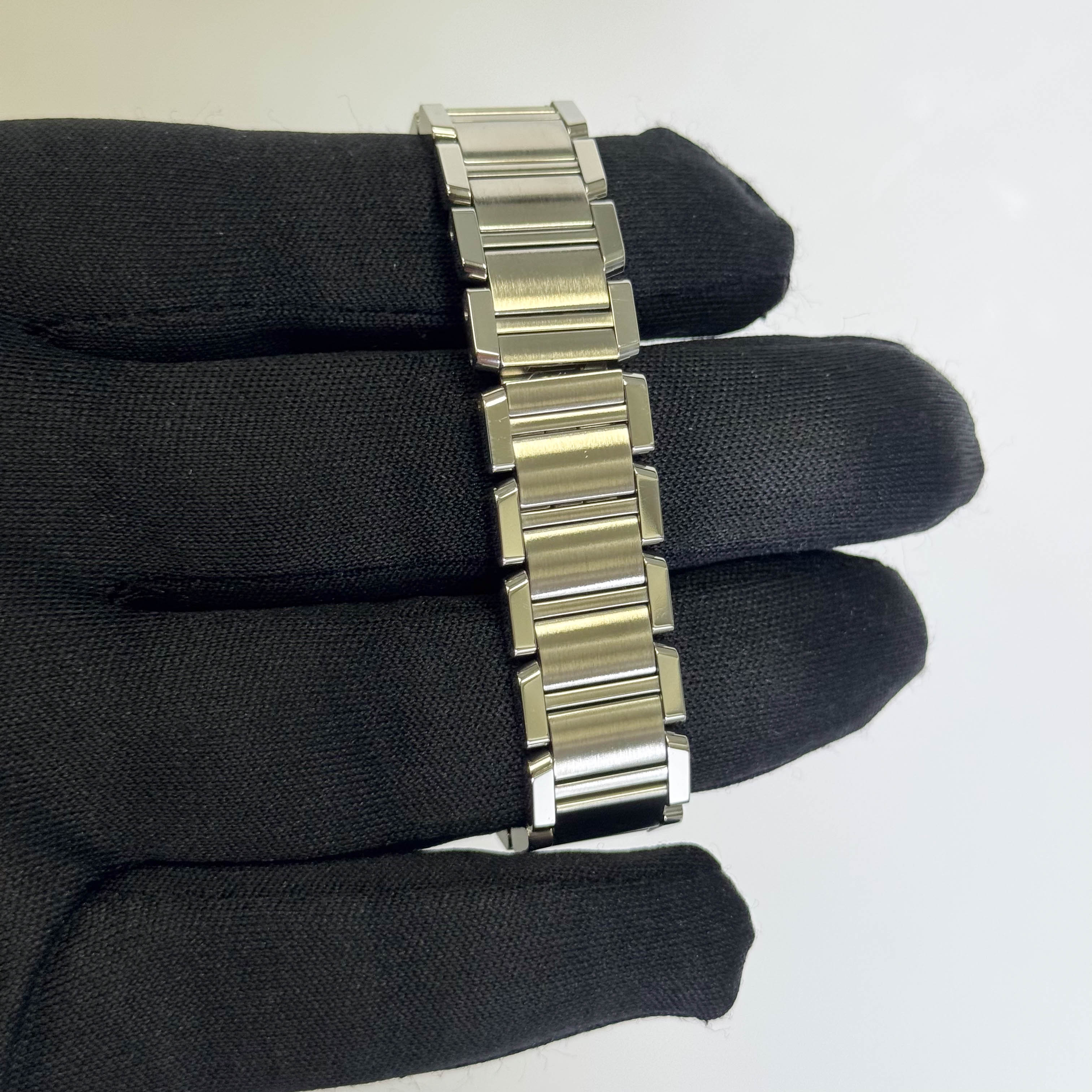 Cartier Tank Stainless Steel 20mm Ivory Dial Watch Ref# W51008Q3