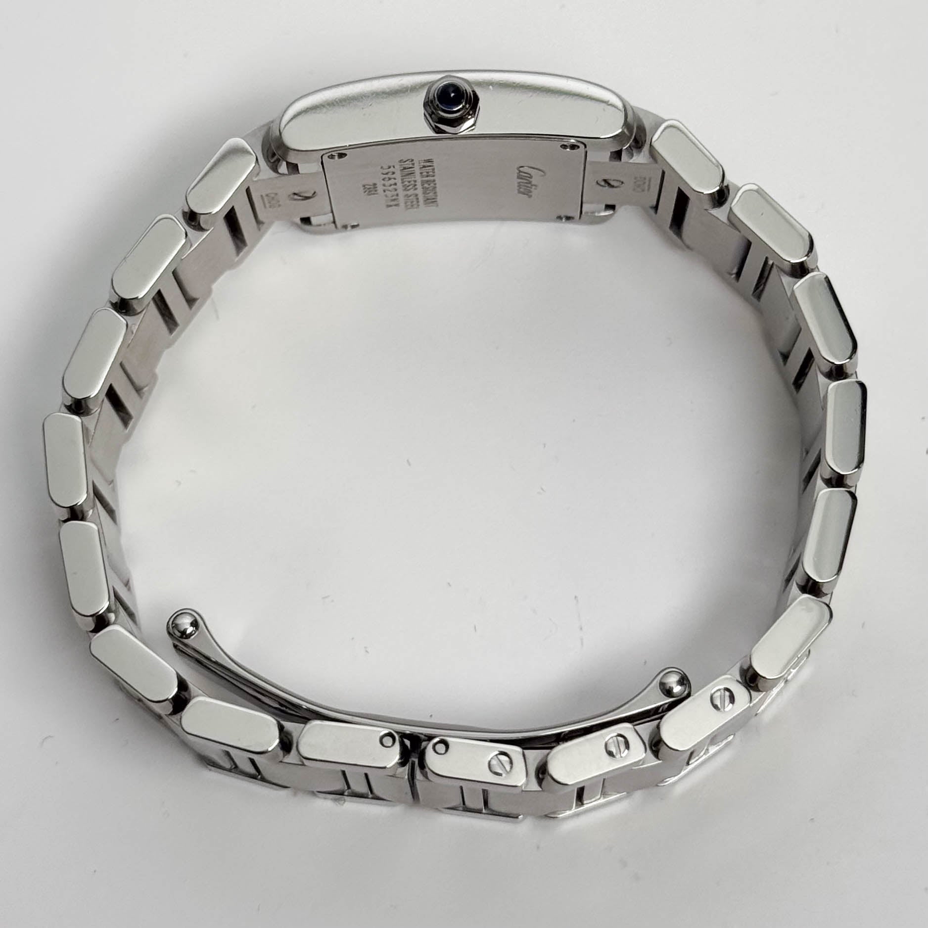 Cartier Tank Stainless Steel 20mm Ivory Dial Watch Ref# W51008Q3