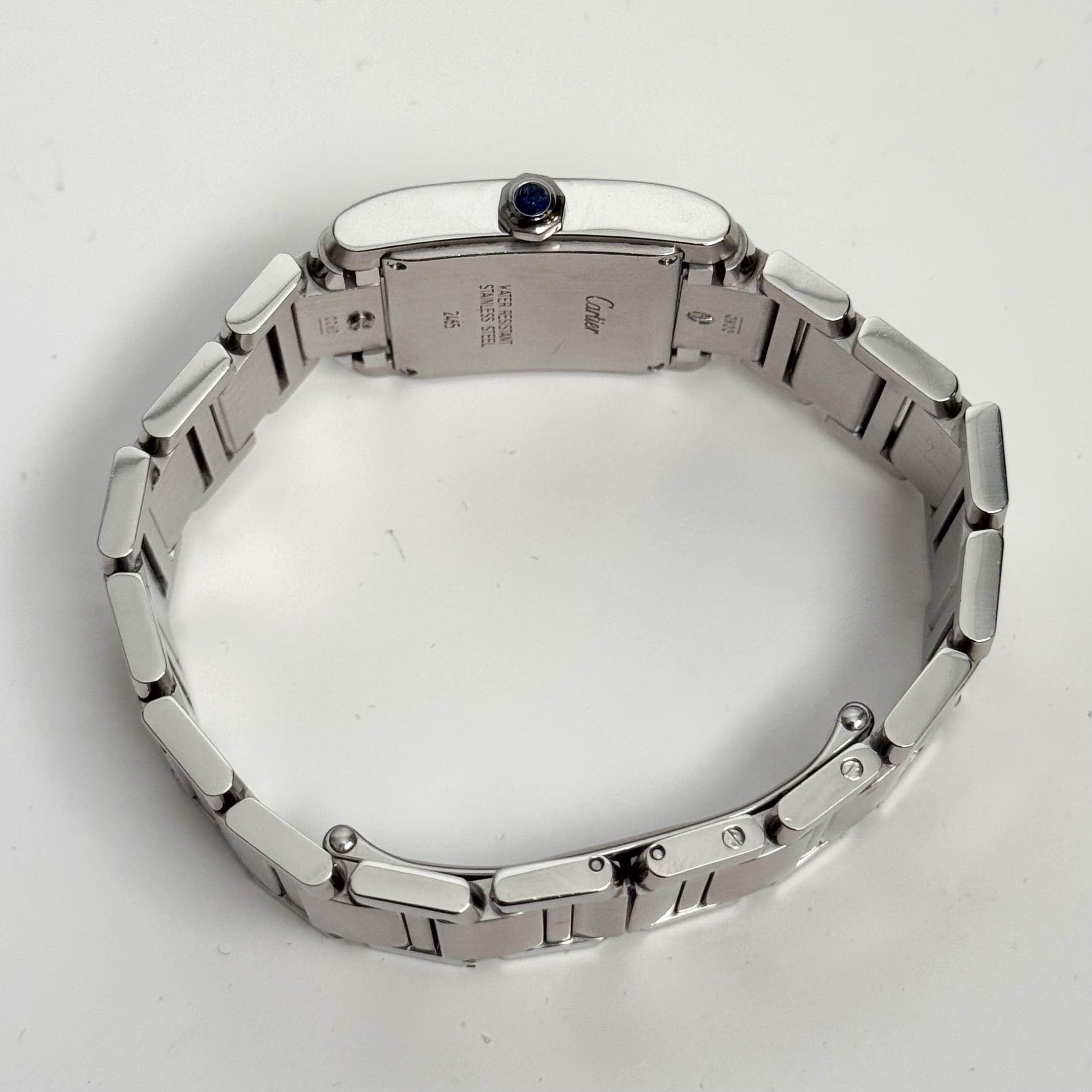 Cartier Tank Stainless Steel 25mm White Dial Watch Ref# W51011Q3