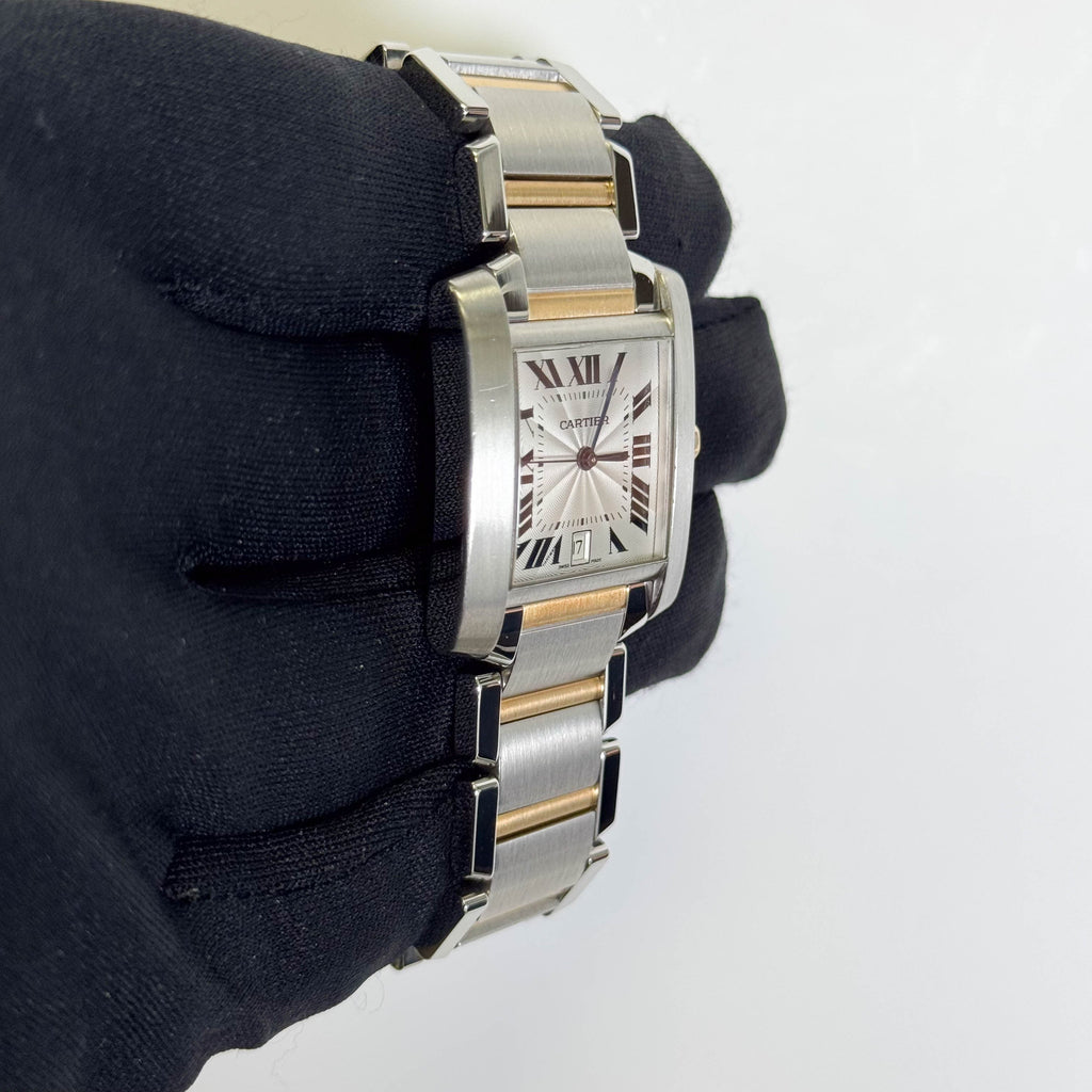 Cartier Tank Francaise 25mm Ivory Dial Watch Ref#W51005Q4
