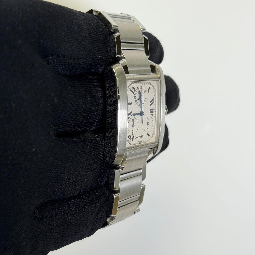 Cartier Tank Francaise 37mm White Dial Watch Ref# W51001Q3
