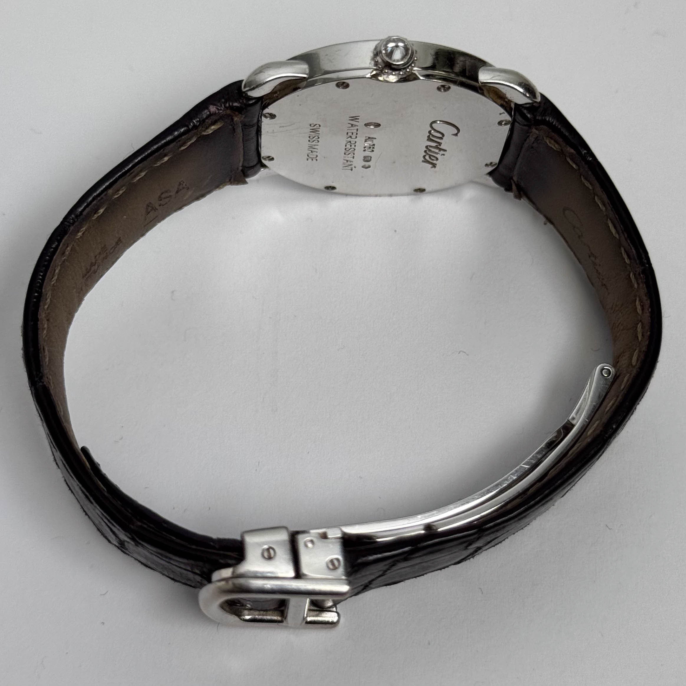 Cartier Ronde Louis 29mm 18K White Gold Cream Roman Dial Watch Ref#  WR000251