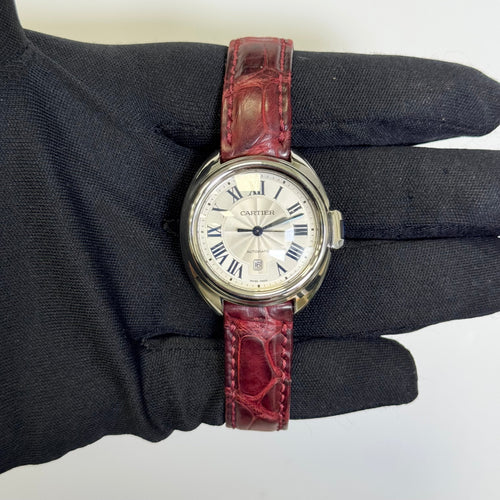 Cartier Cle De 31mm Silver Dial Watch Ref# WSCL0016