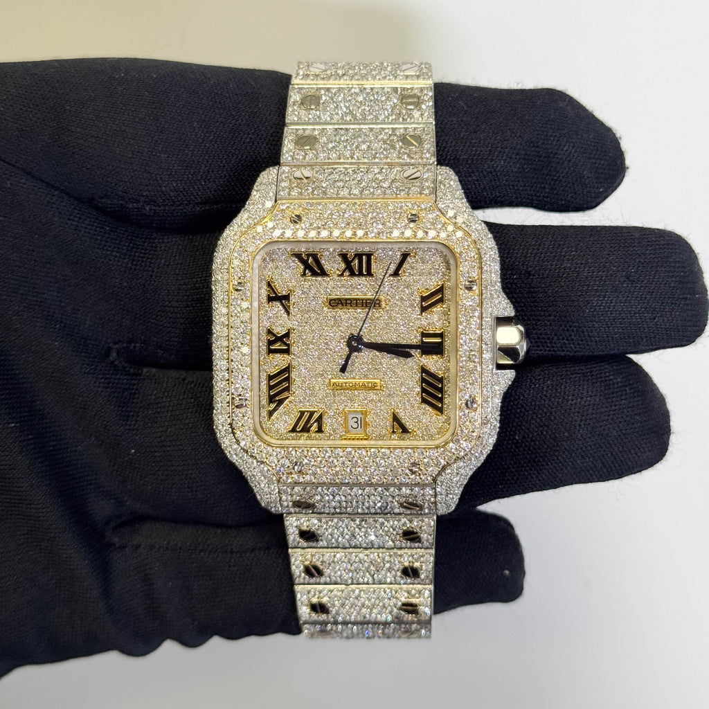 Cartier Santos 40mm Pave Dial Watch Ref# WSSA0009