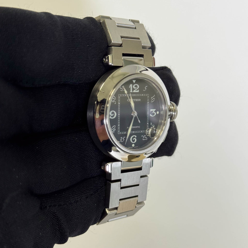 Cartier Pasha 35mm Black Dial Watch Ref# W31043M7