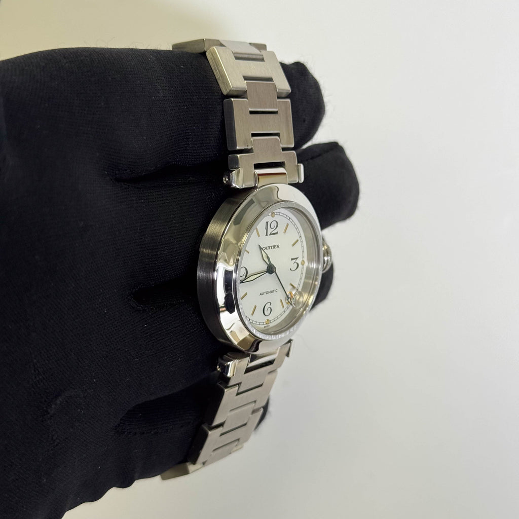 Cartier Pasha 35mm White Dial Watch Ref# W31015M7