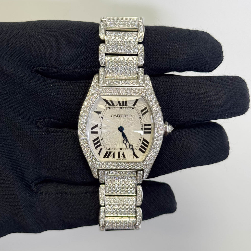 Cartier Tortue 34mm Silver Dial Watch Ref# WA5043MC
