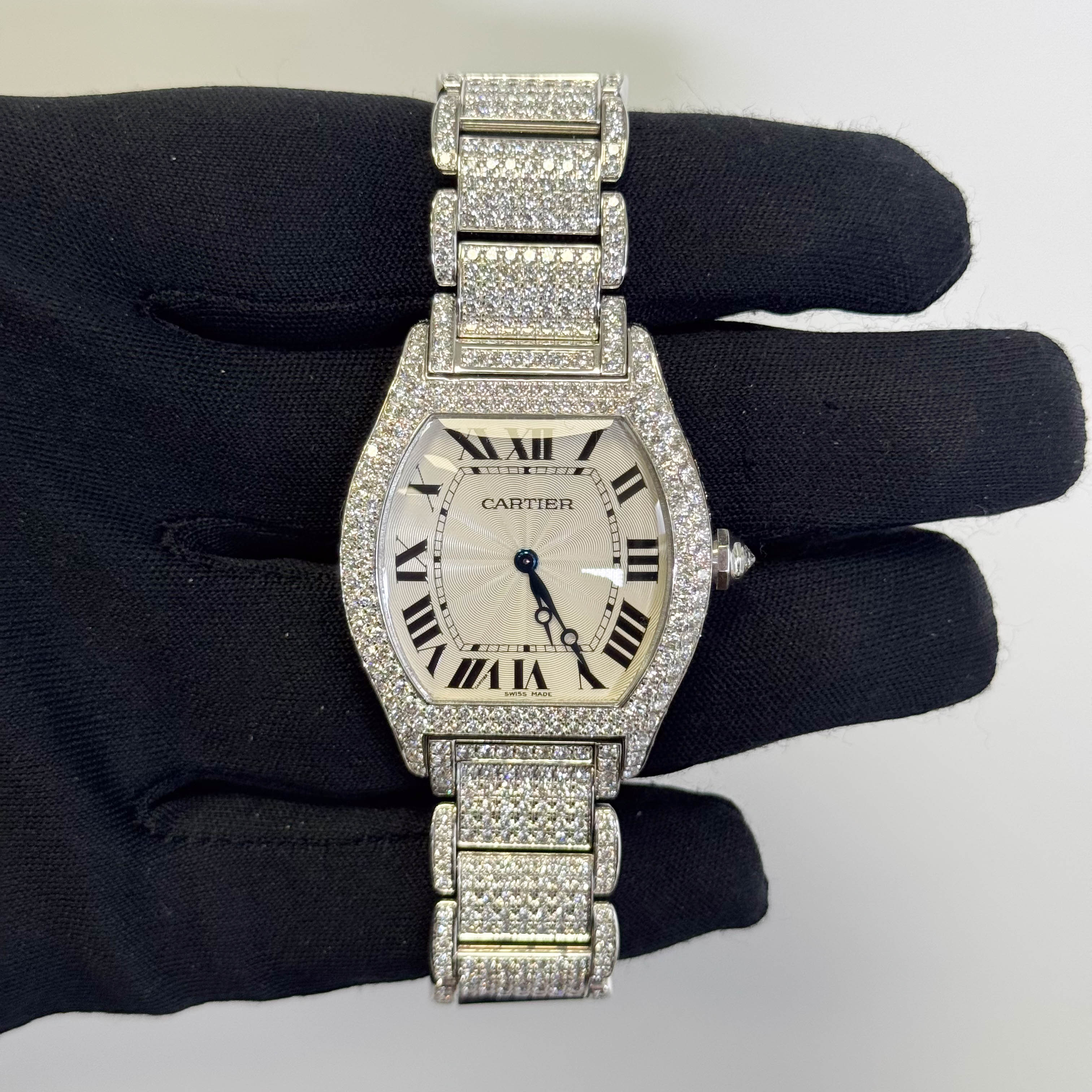 Cartier Tortue 34mm Silver Dial Watch Ref# WA5043MC