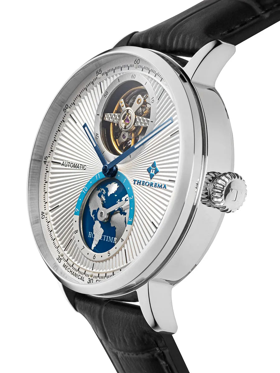 Dual-time automatic Ibiza - GM-128-1 |Silver| by Theorema, Germany