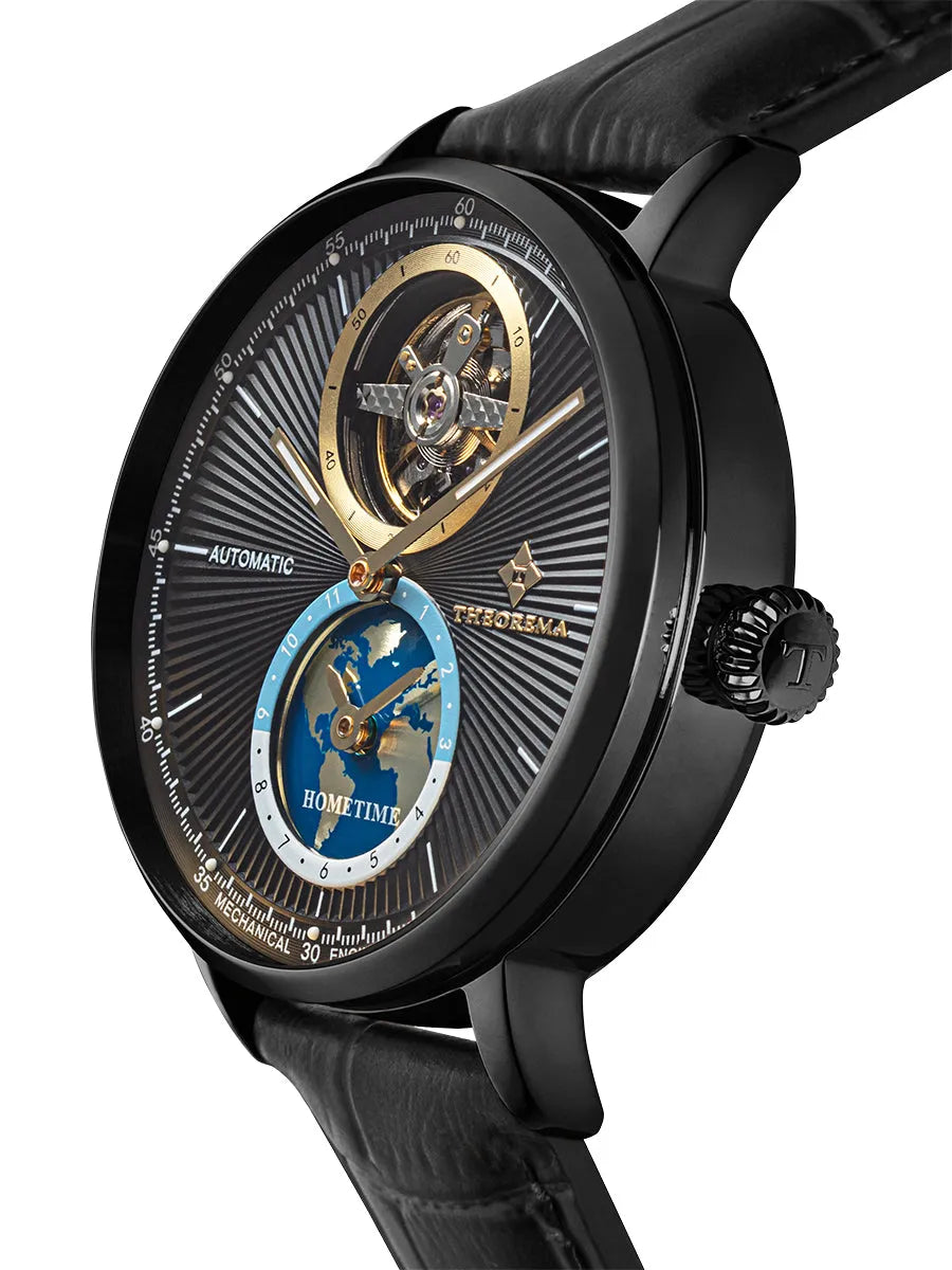 Dual-time automatic Ibiza - GM-128-6 |Black| by Theorema, Germany