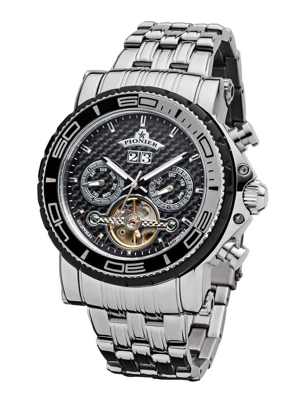 Calendar Automatic Miami by Pionier Germany - GM-506-9A | Silver |