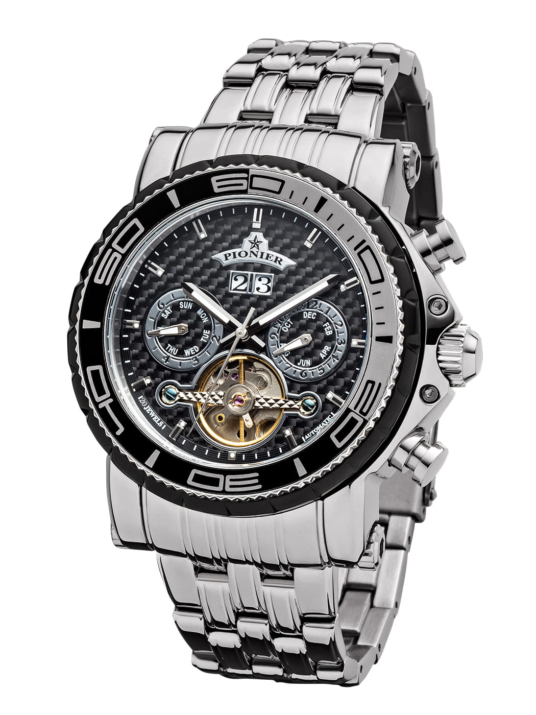 Calendar Automatic Miami by Pionier Germany - GM-506-9A | Silver |