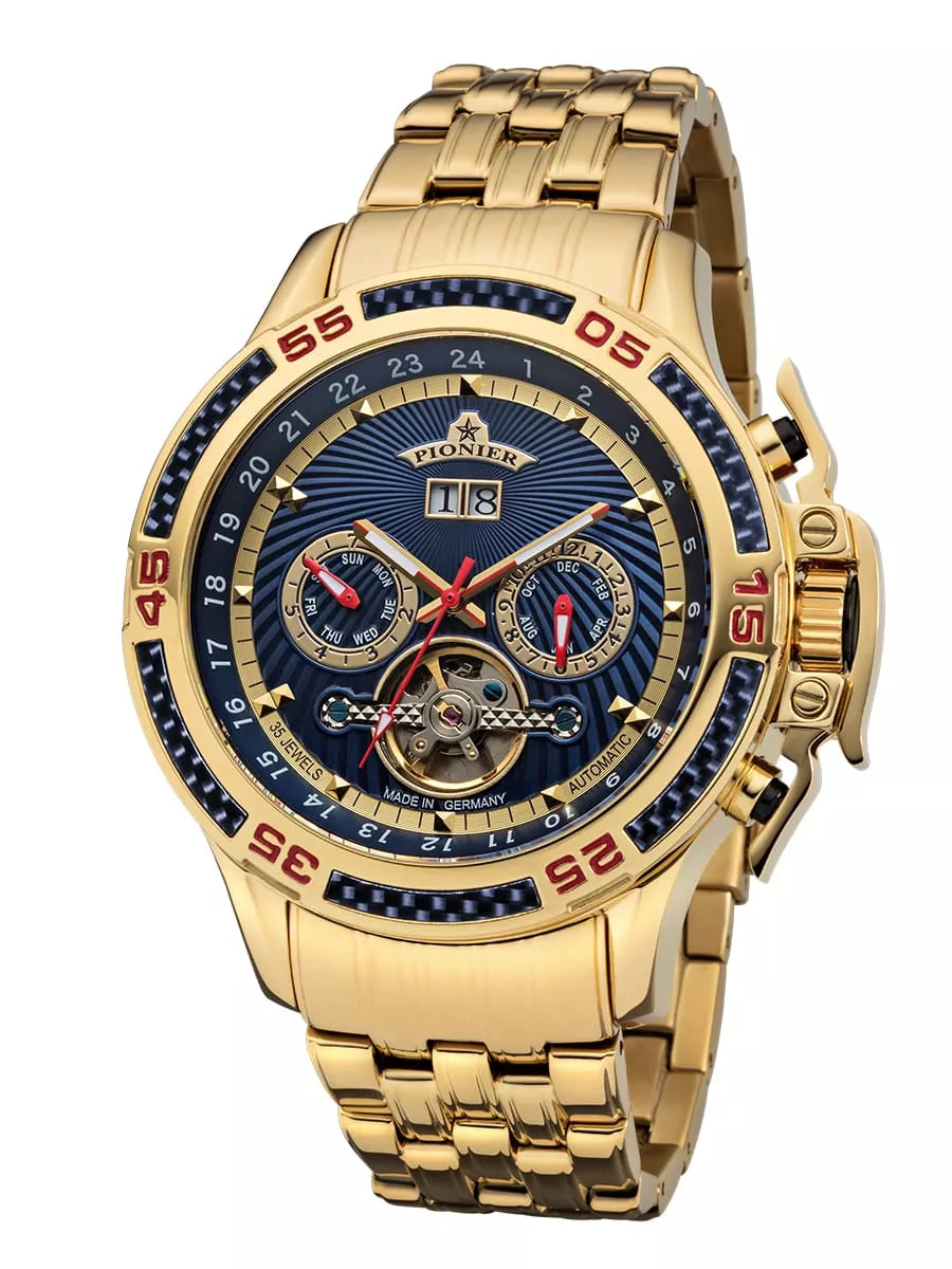 Amsterdam Automatic Calendar Watch by Pionier GM-515-10 |Gold|