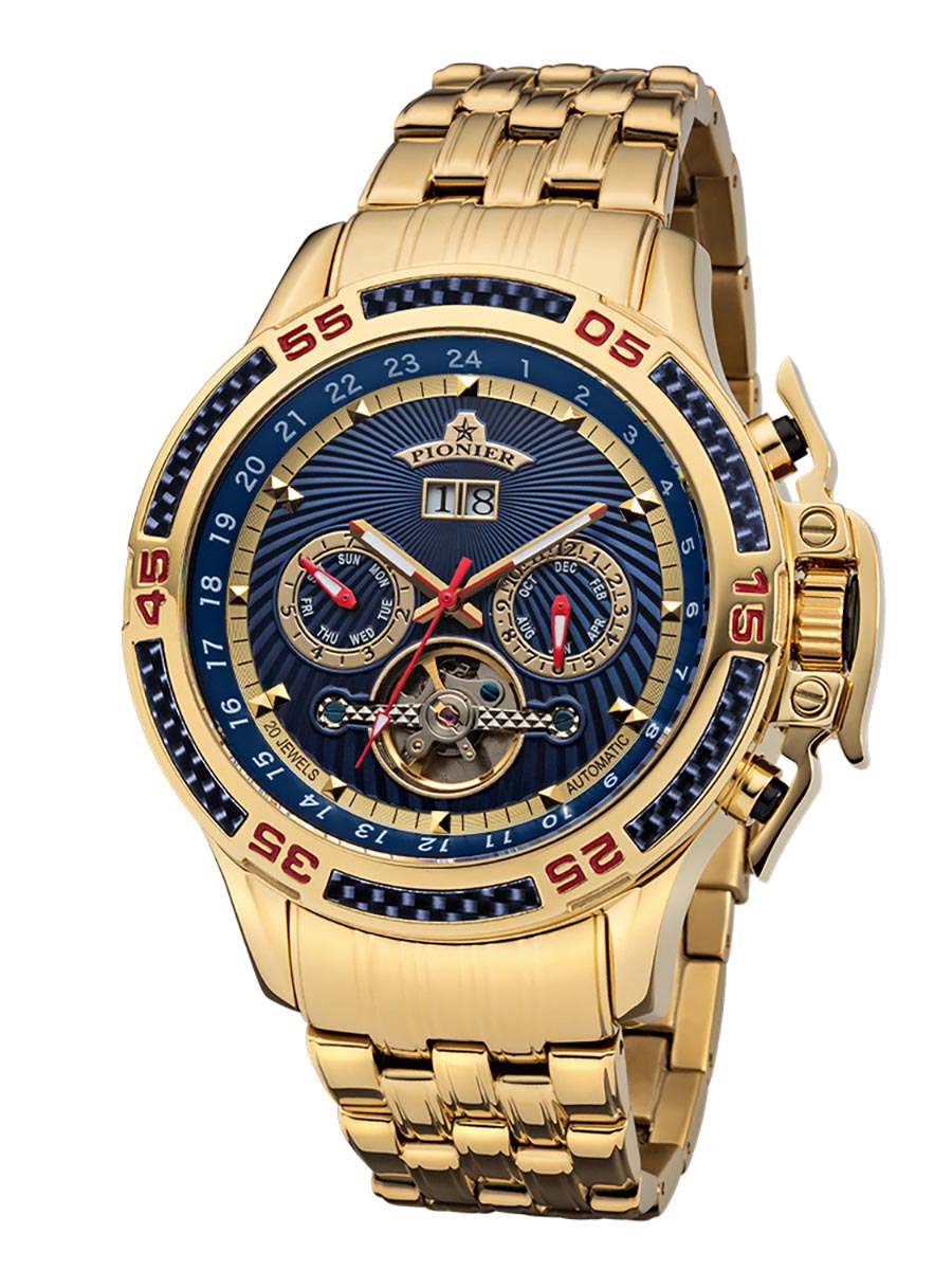 Amsterdam Automatic Calendar Watch by Pionier GM-515-10 |Gold|