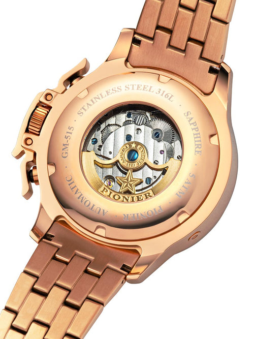 Amsterdam Automatic Calendar Watch by Pionier GM-515-11 |Rose|