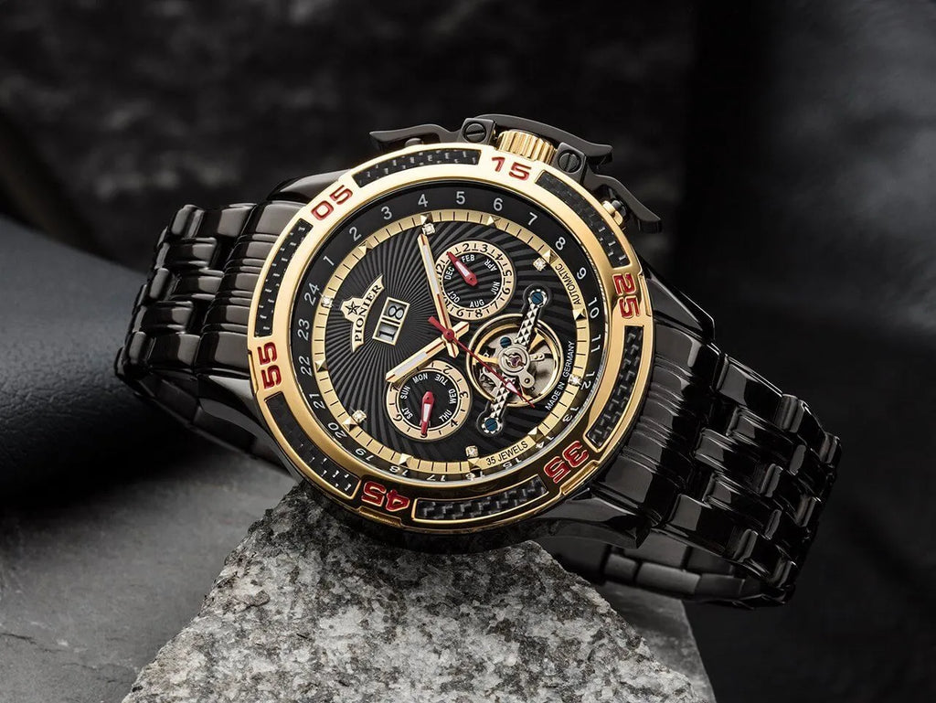 Amsterdam Automatic Calendar Watch by Pionier GM-515-12 |Black|