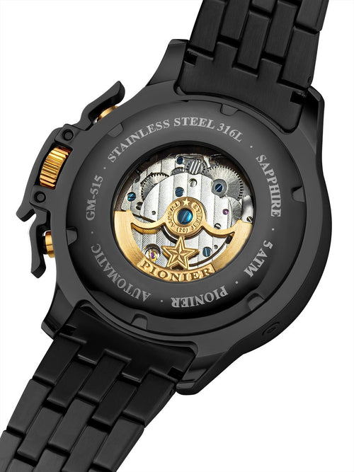 Amsterdam Automatic Calendar Watch by Pionier GM-515-12 |Black|