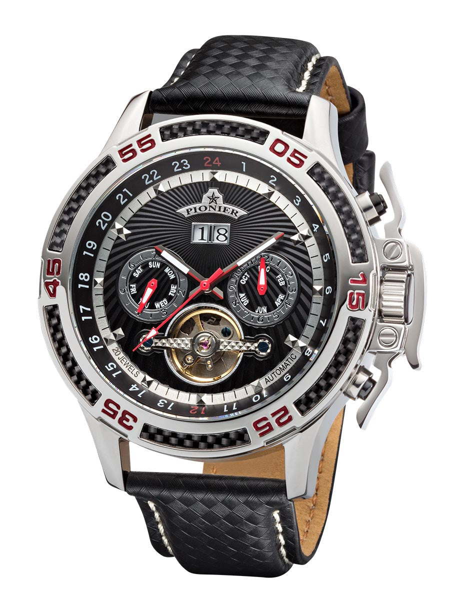 Amsterdam Automatic Calendar Watch by Pionier GM-515-1 |Silver|